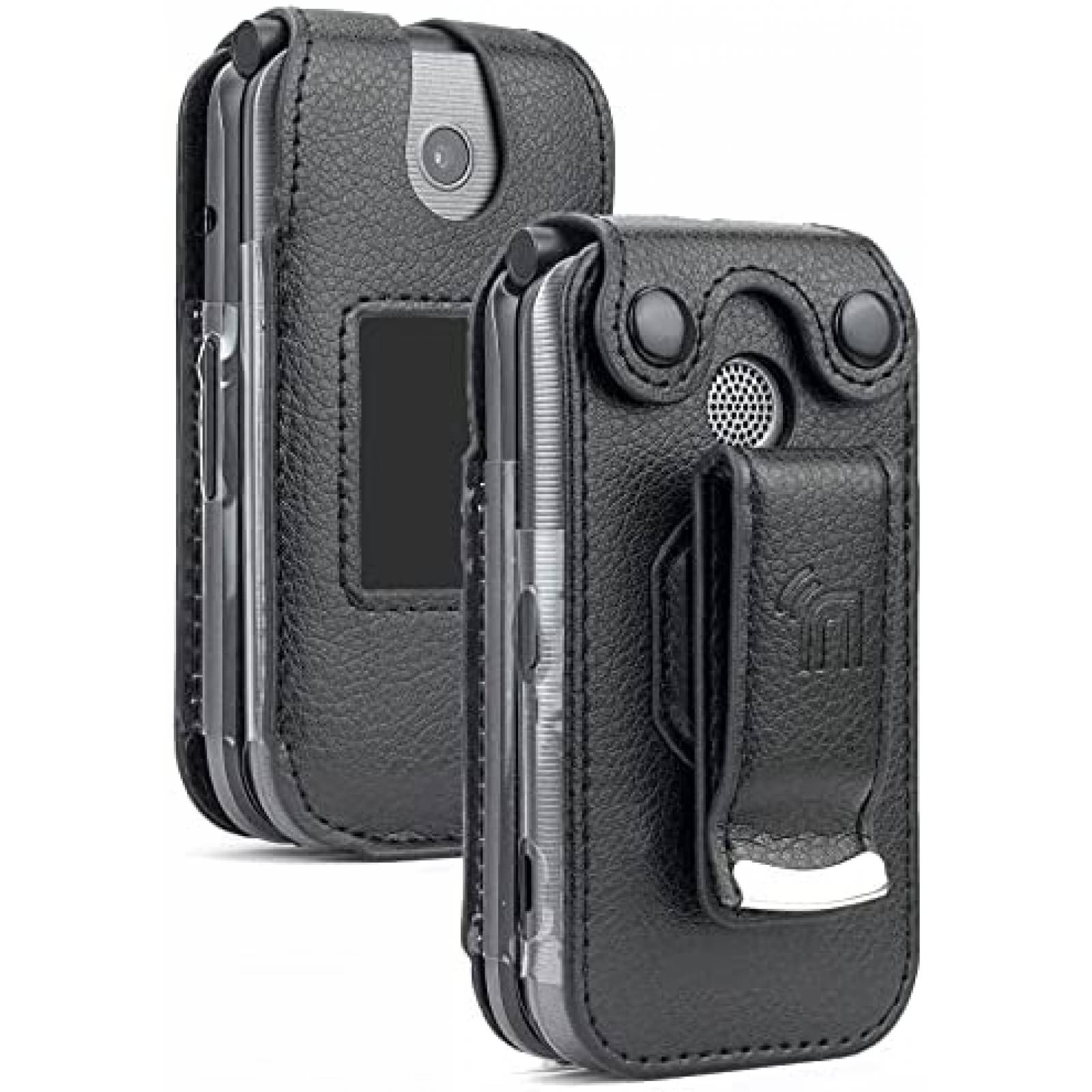 Funda Celular Nakedcellphone Cuero Vegano Metal -Negro