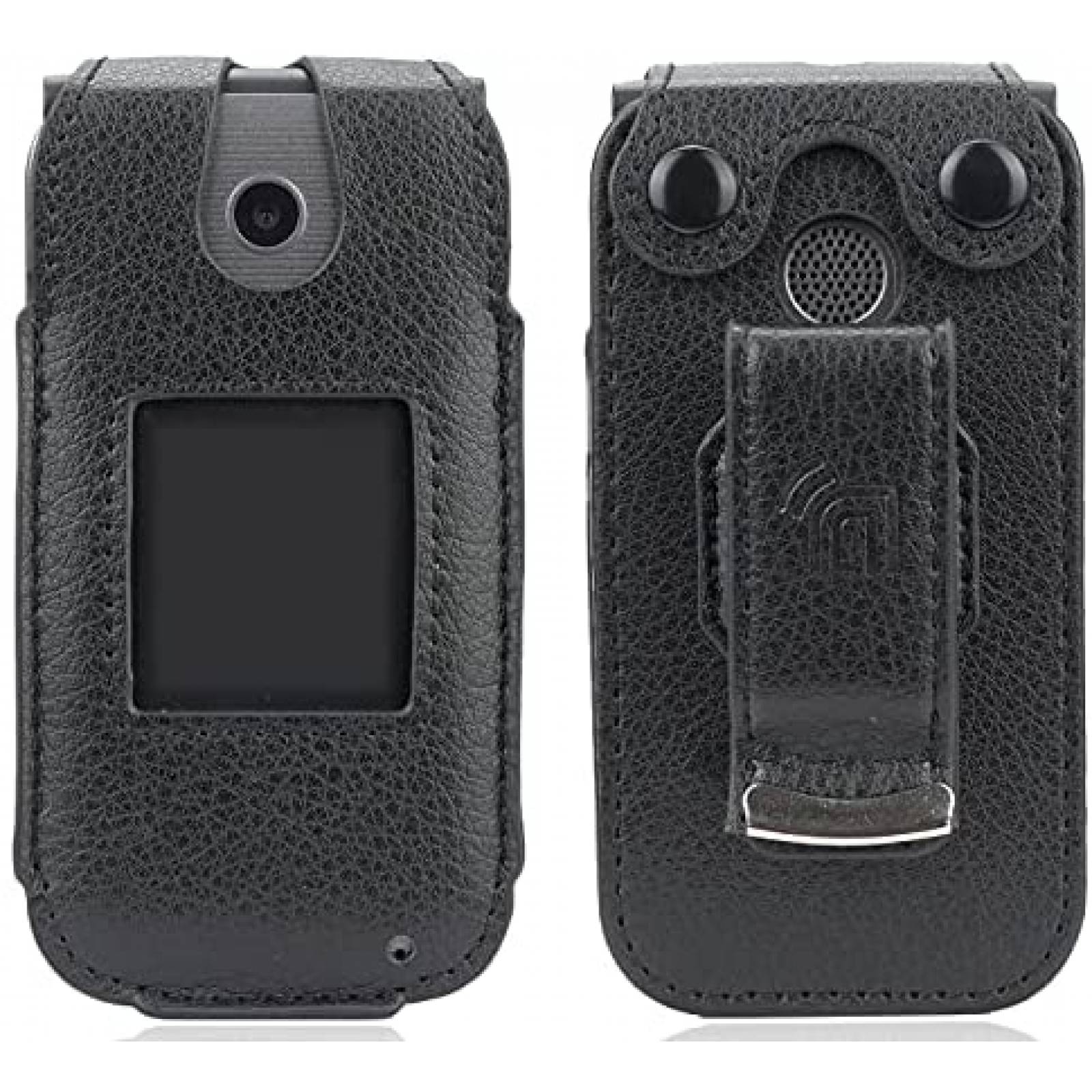 Funda Celular Nakedcellphone Cuero Vegano Metal -Negro