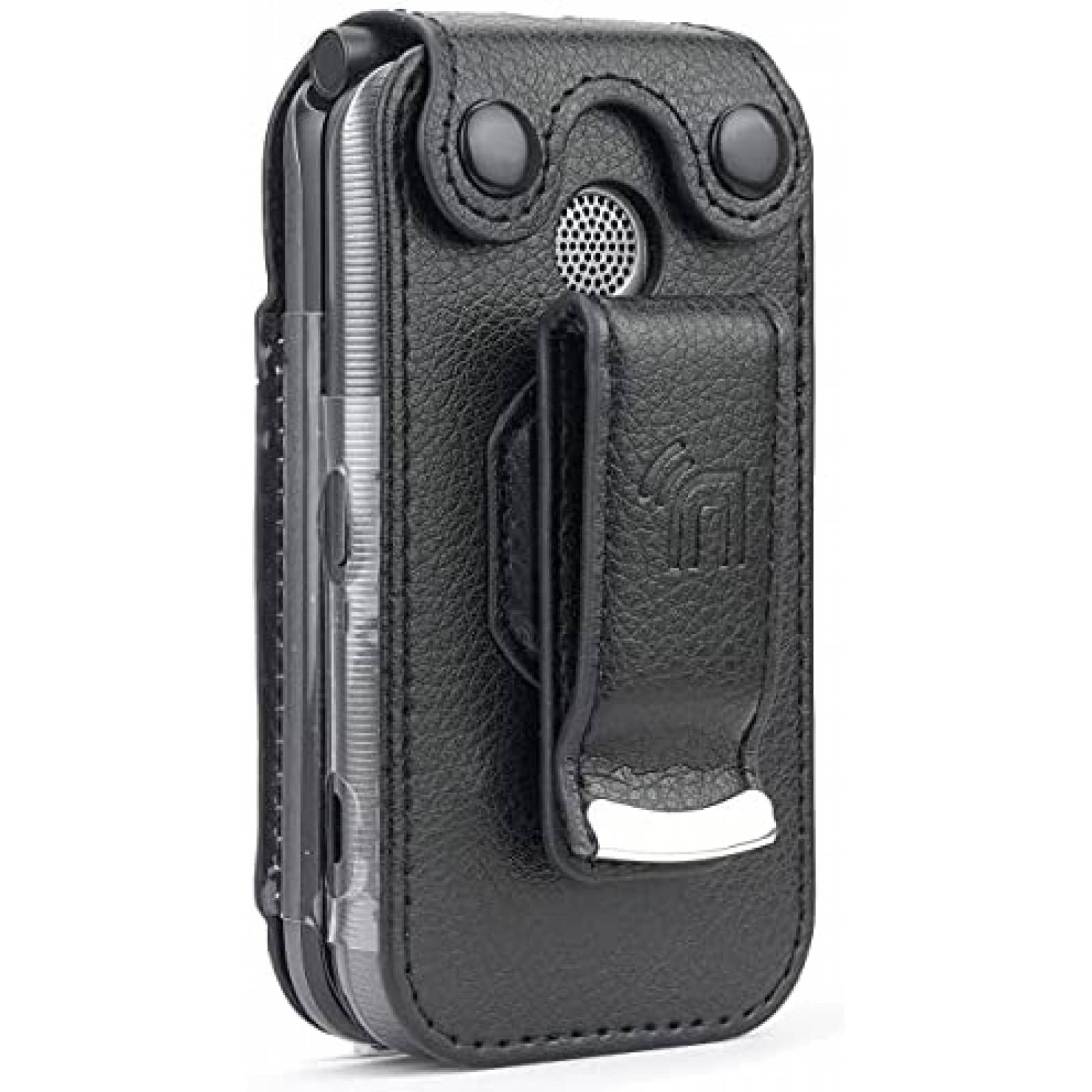 Funda Celular Nakedcellphone Cuero Vegano Metal -Negro