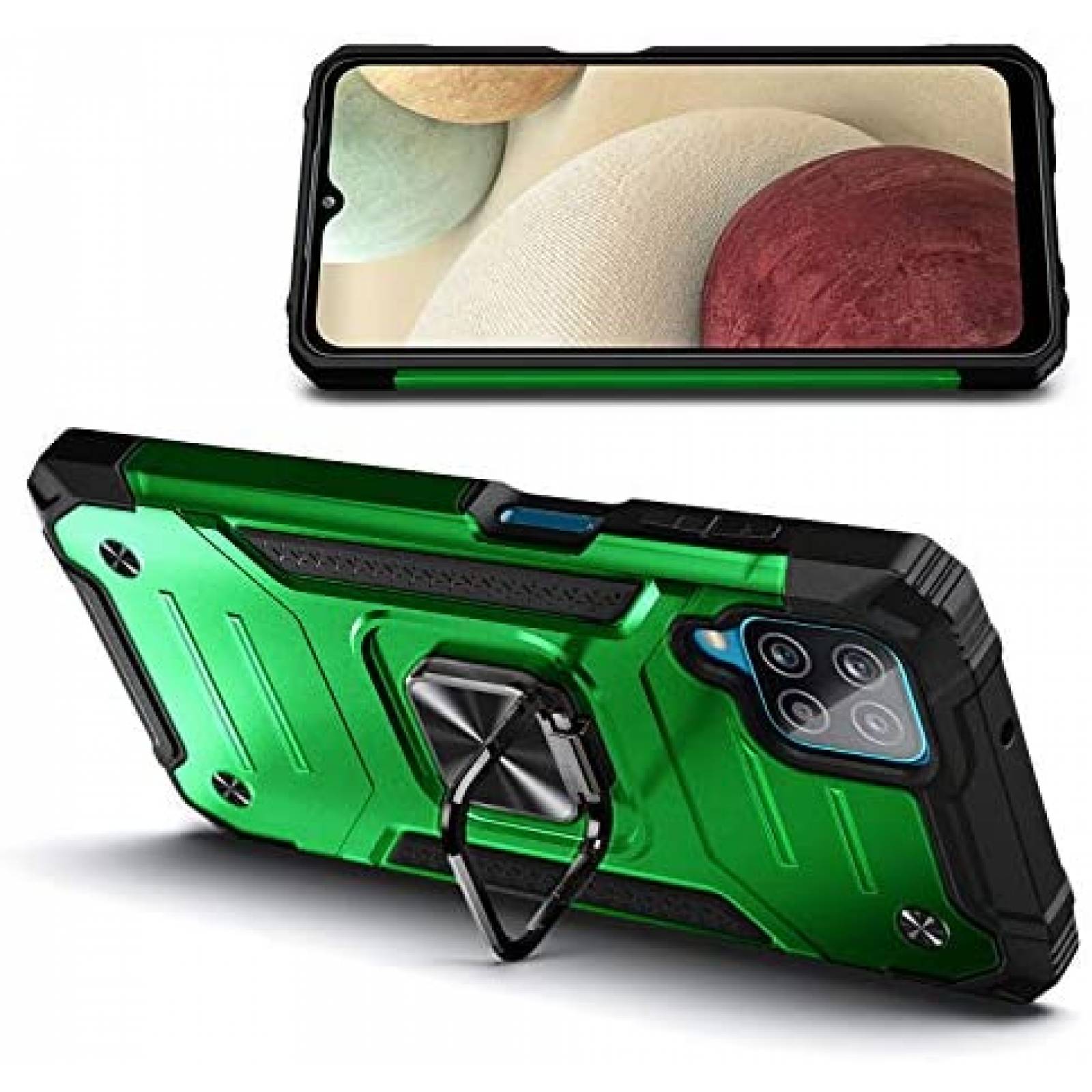 Funda NZND de Grado Militar para Samsung Galaxy A12 -Verde