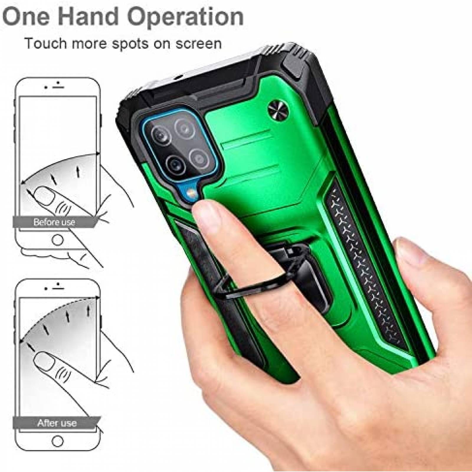 Funda NZND de Grado Militar para Samsung Galaxy A12 -Verde