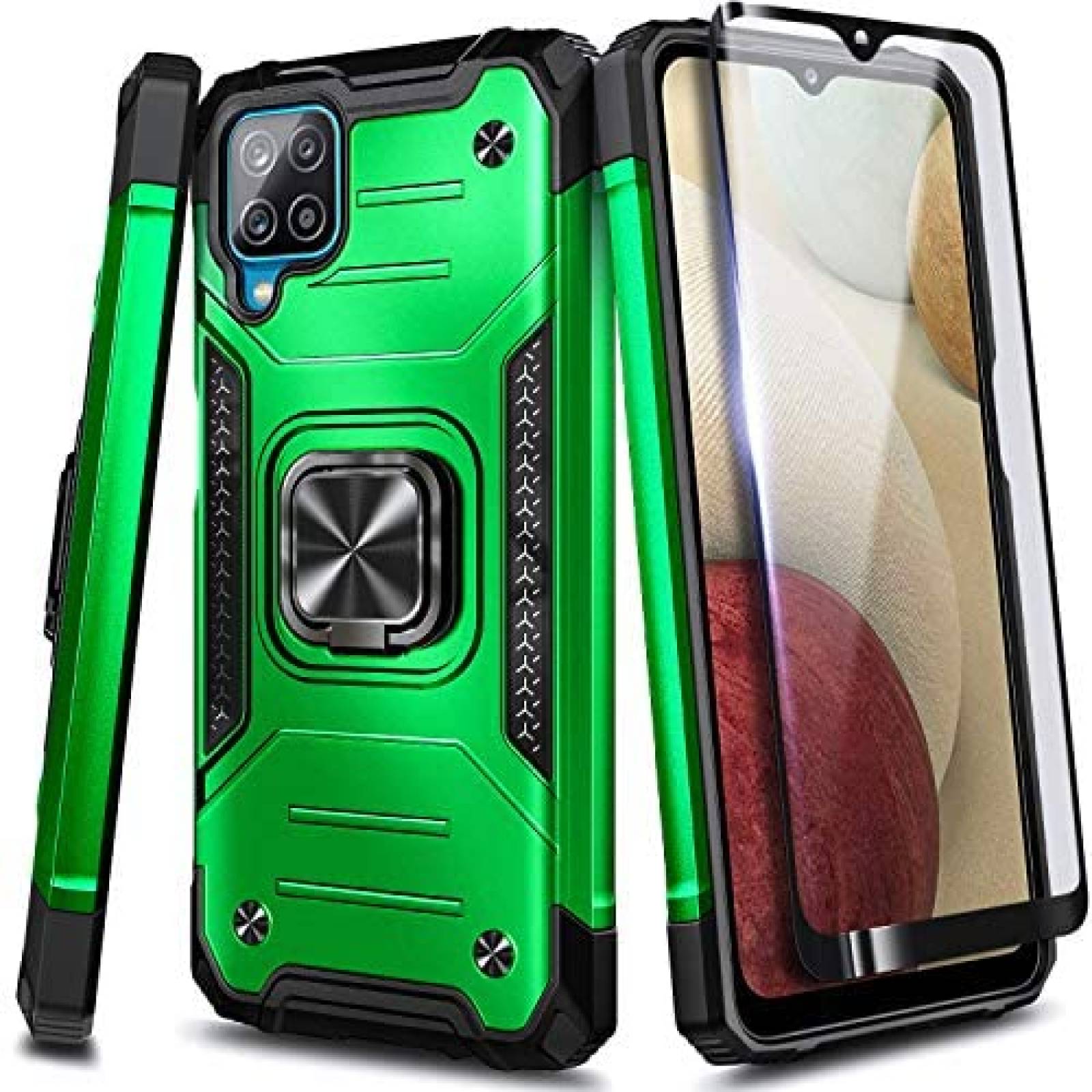 Funda NZND de Grado Militar para Samsung Galaxy A12 -Verde