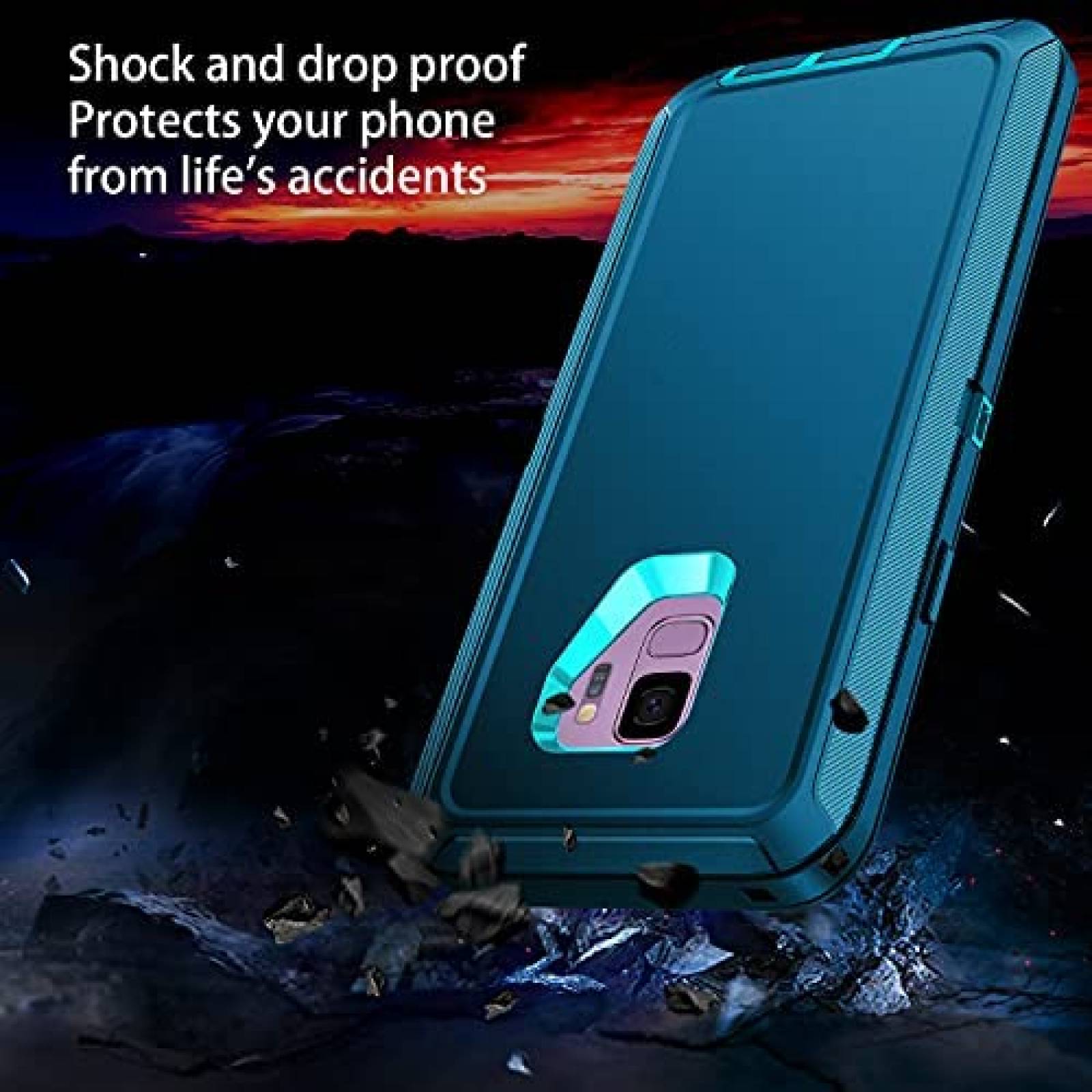Funda RegSun para Galaxy S9 a prueba de golpes -Azul