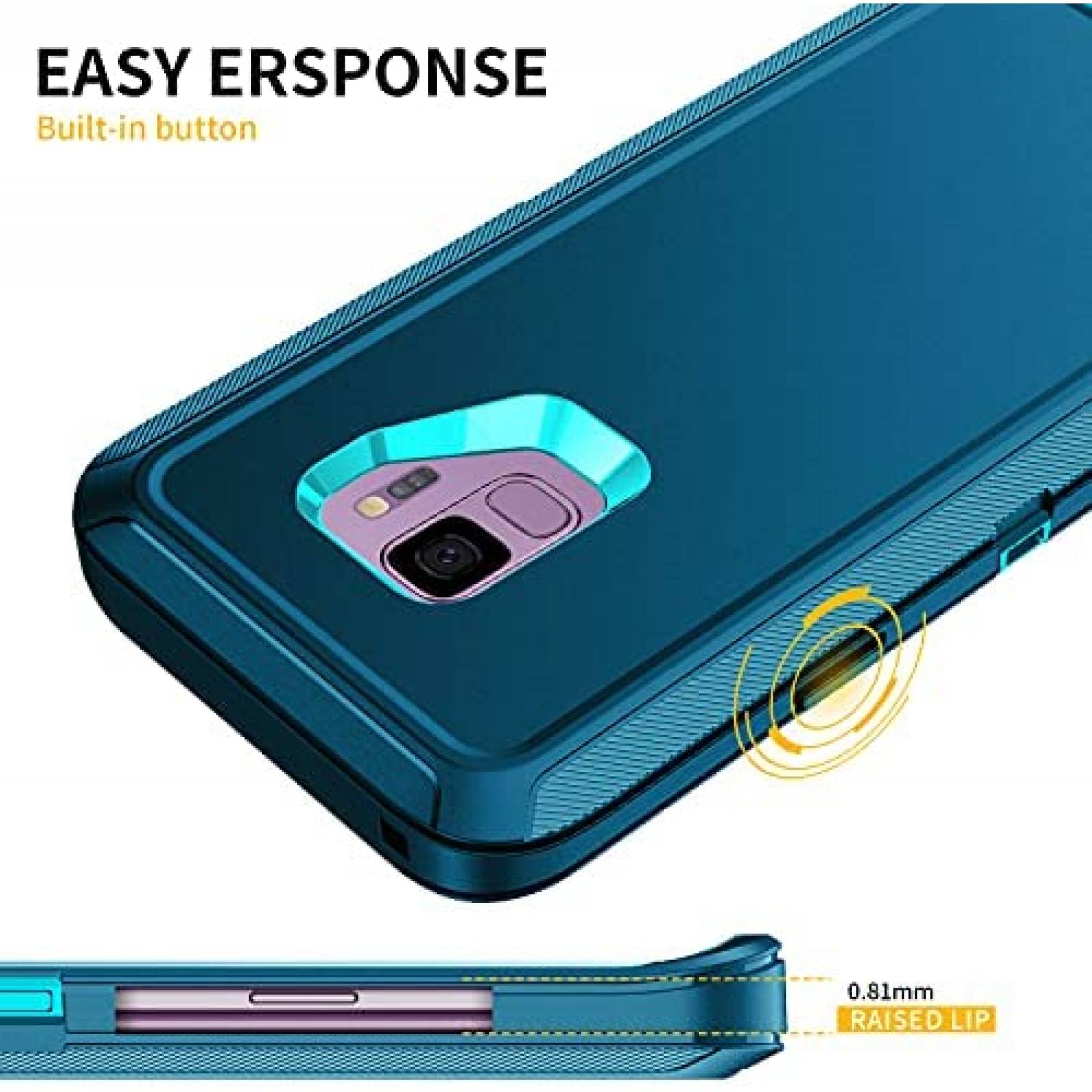 Funda RegSun para Galaxy S9 a prueba de golpes -Azul