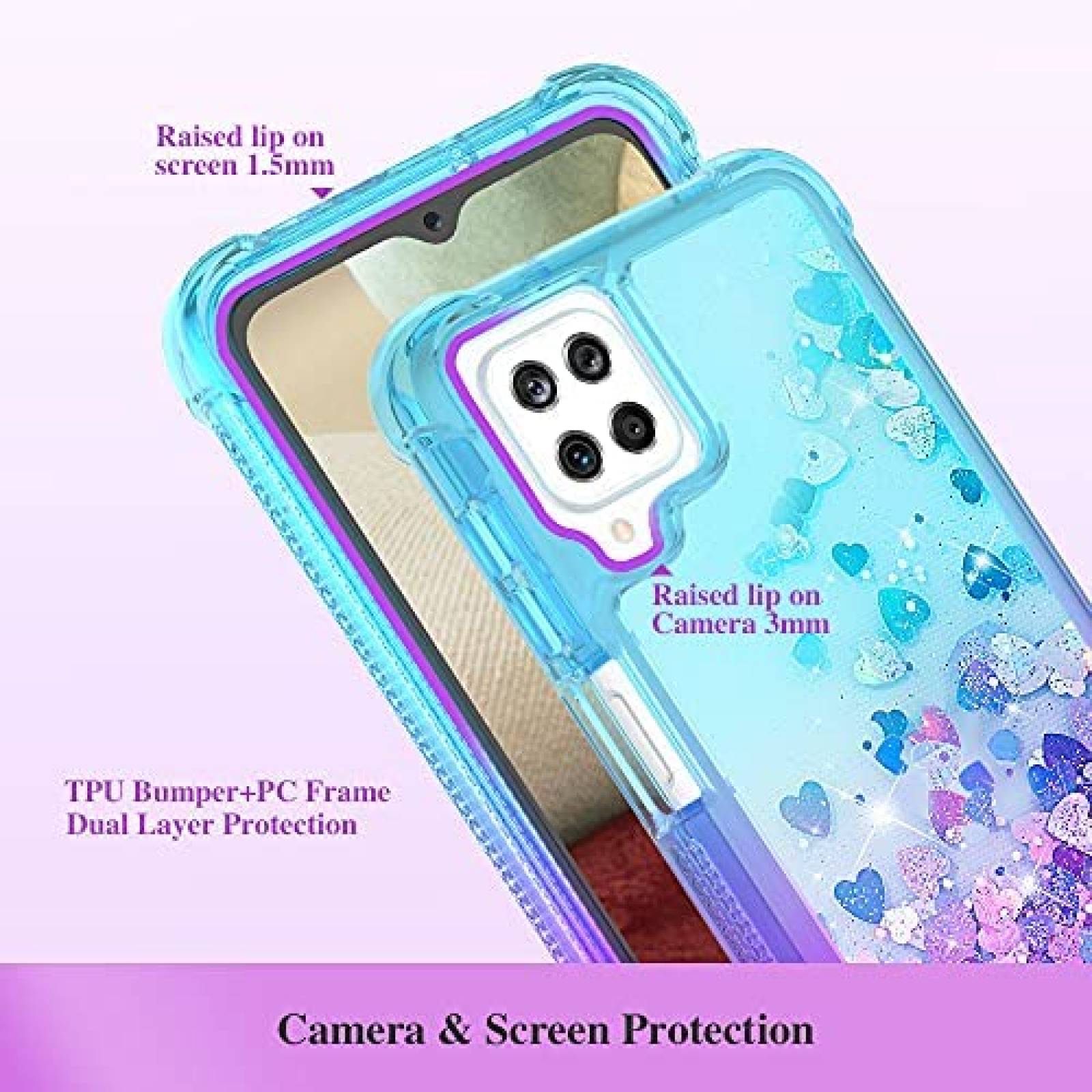 Funda Ruky para Samsung Galaxy A12 y protector de pantalla