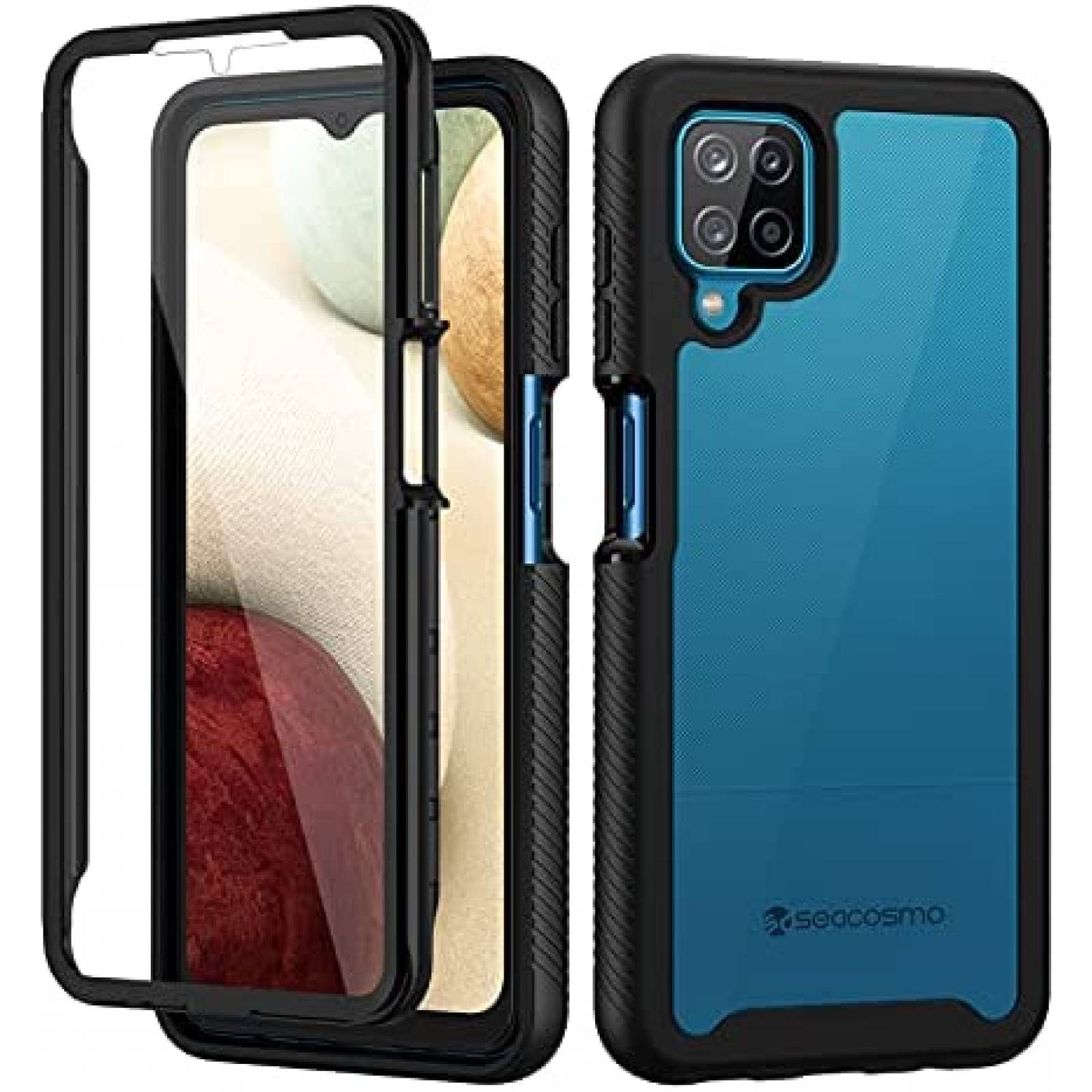 Funda para Galaxy A12 seacosmo proteccion 360 -Azul