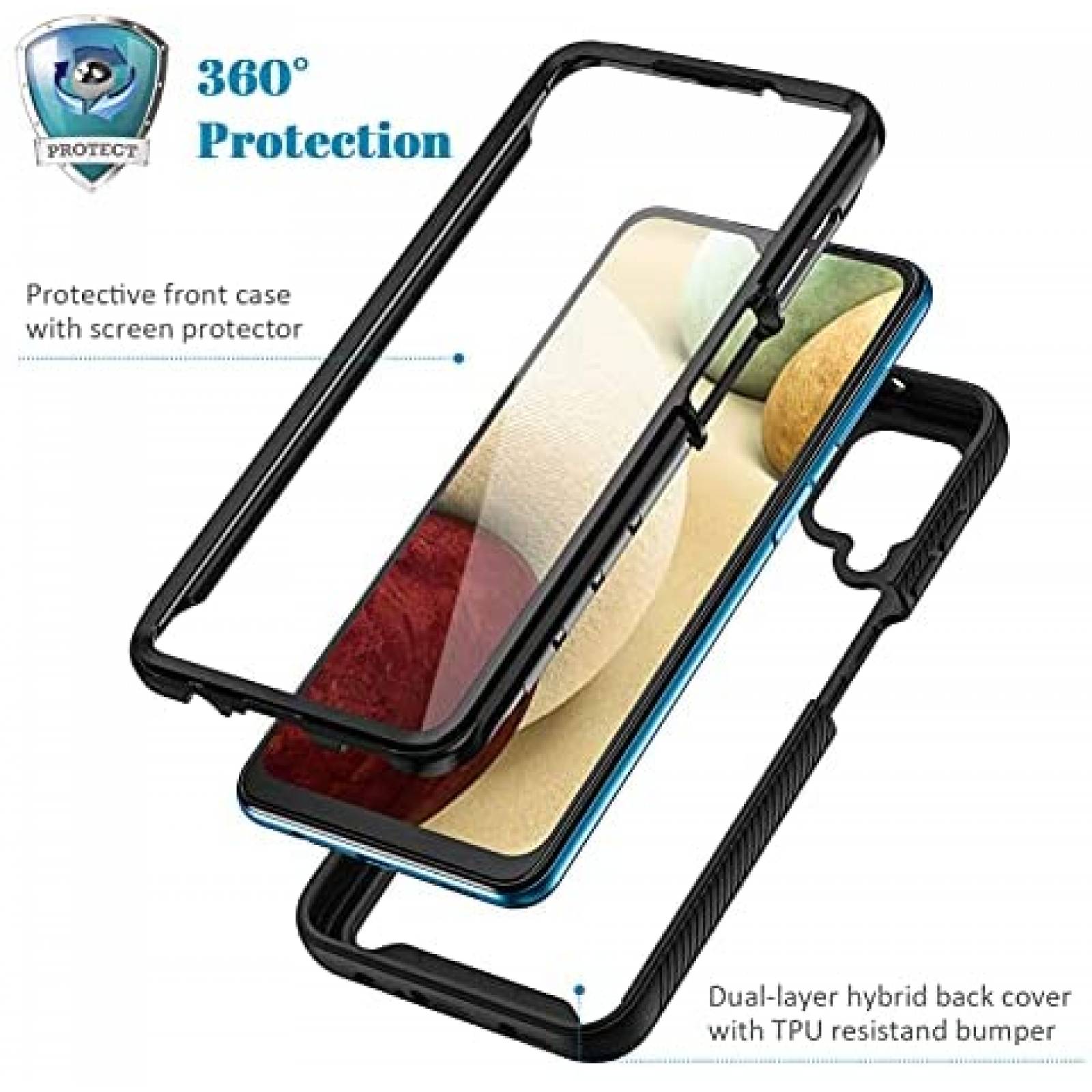 Funda para Galaxy A12 seacosmo proteccion 360 -Azul
