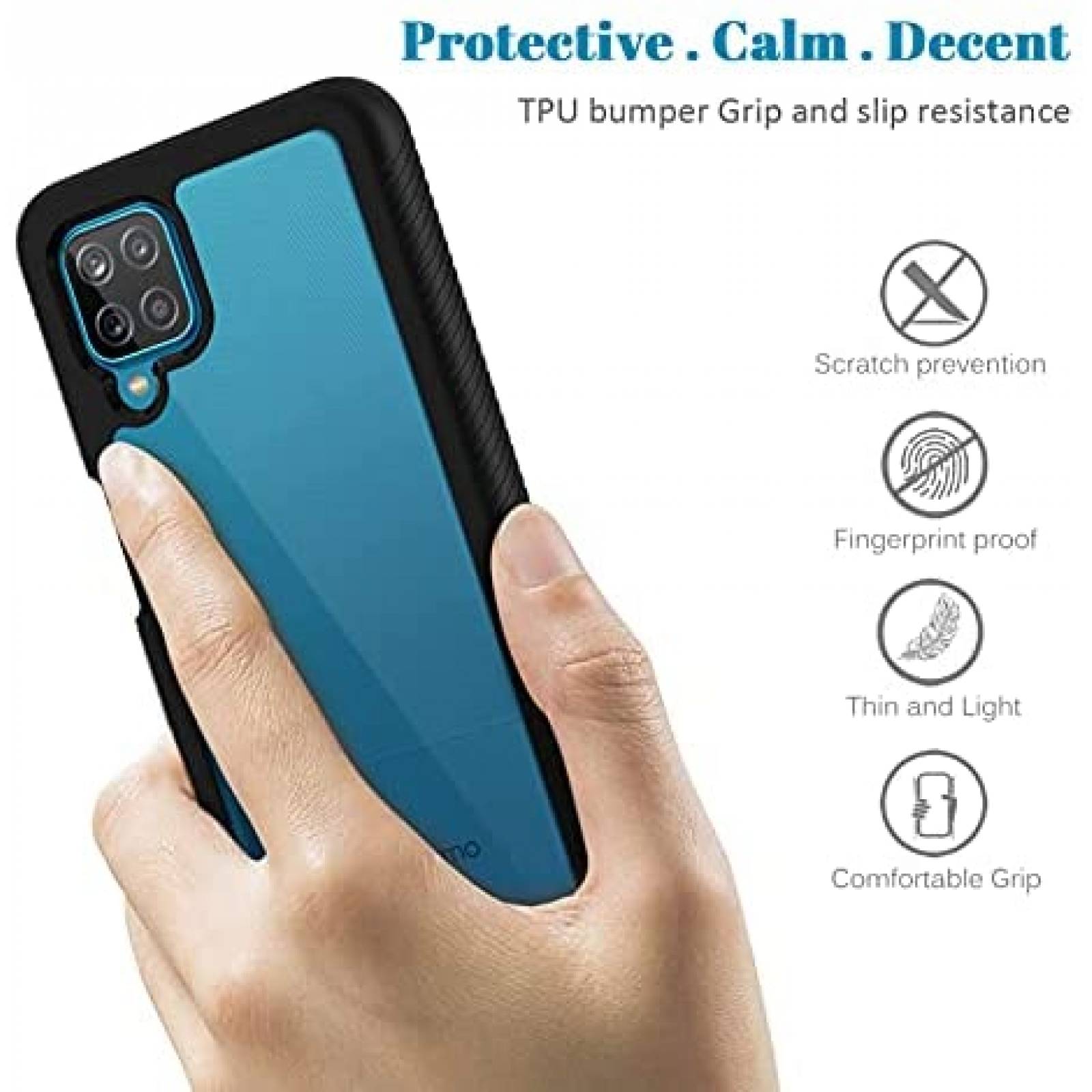 Funda para Galaxy A12 seacosmo proteccion 360 -Azul