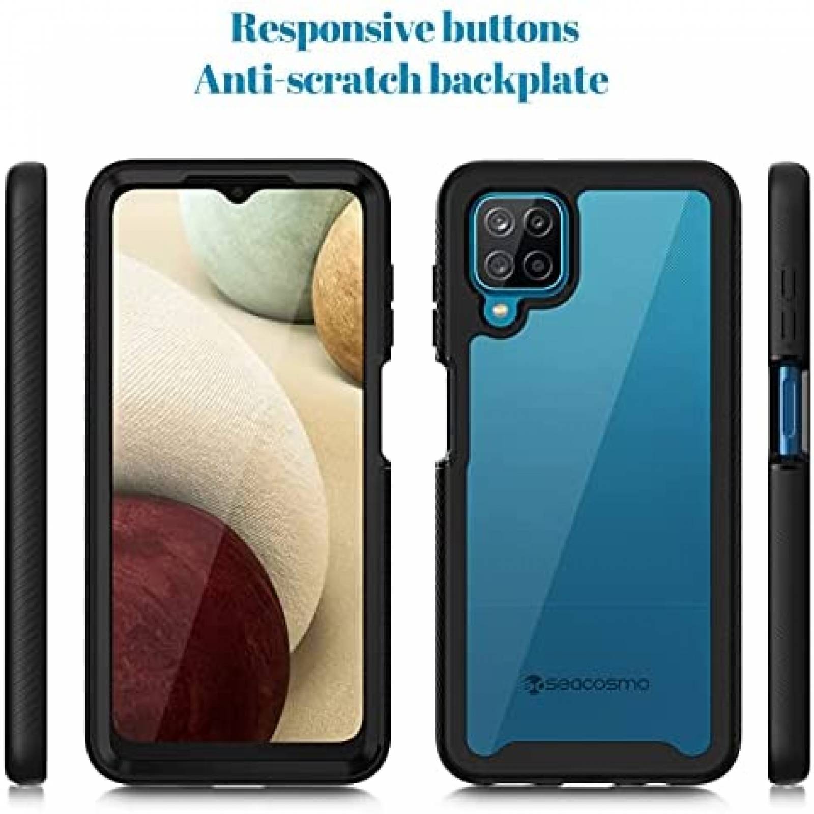 Funda para Galaxy A12 seacosmo proteccion 360 -Azul