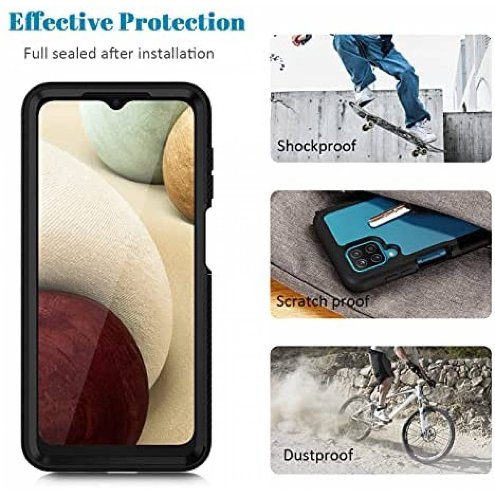 Funda para Galaxy A12 seacosmo proteccion 360 -Azul