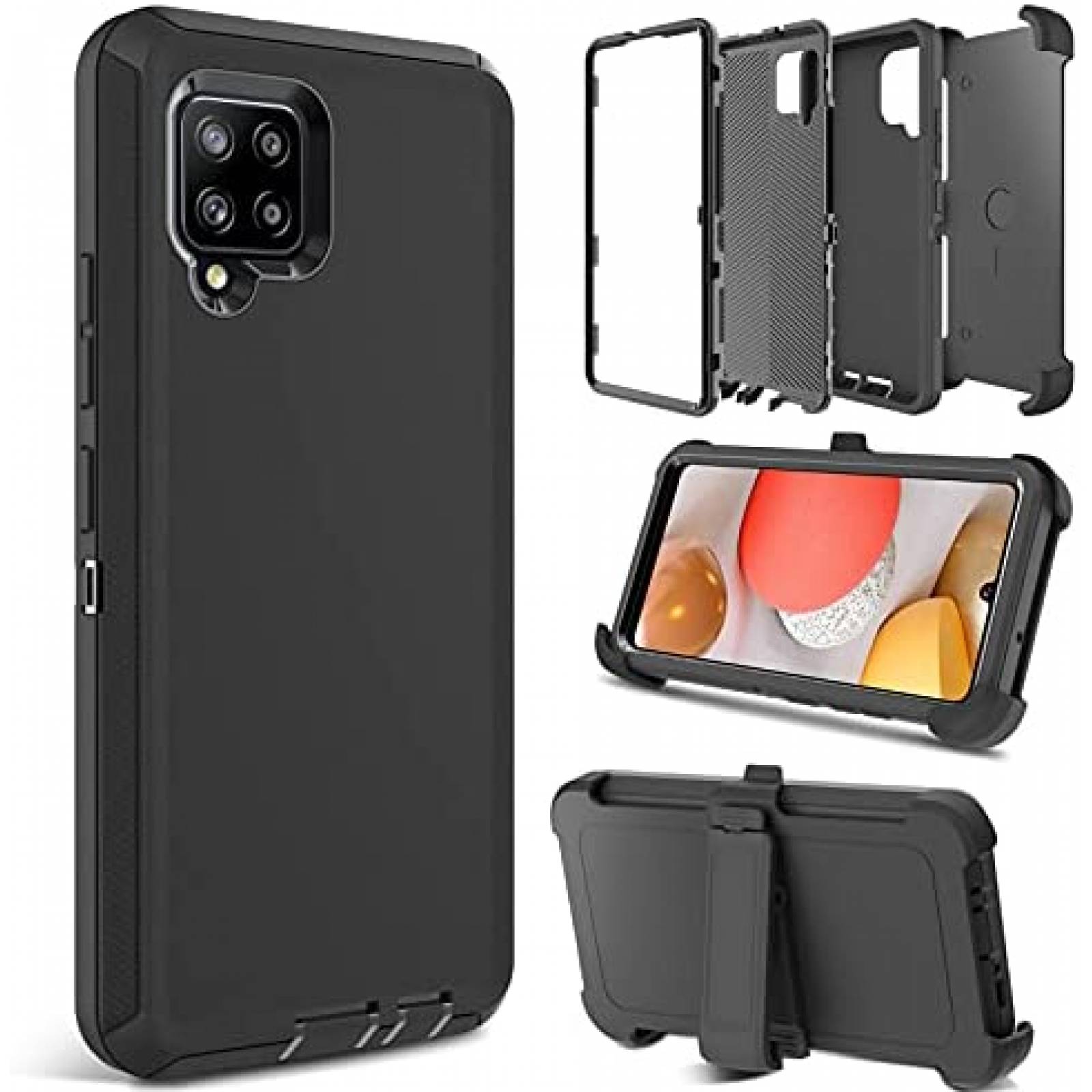 Funda Venoro para Samsung Galaxy A42 5G contra golpes -Negro