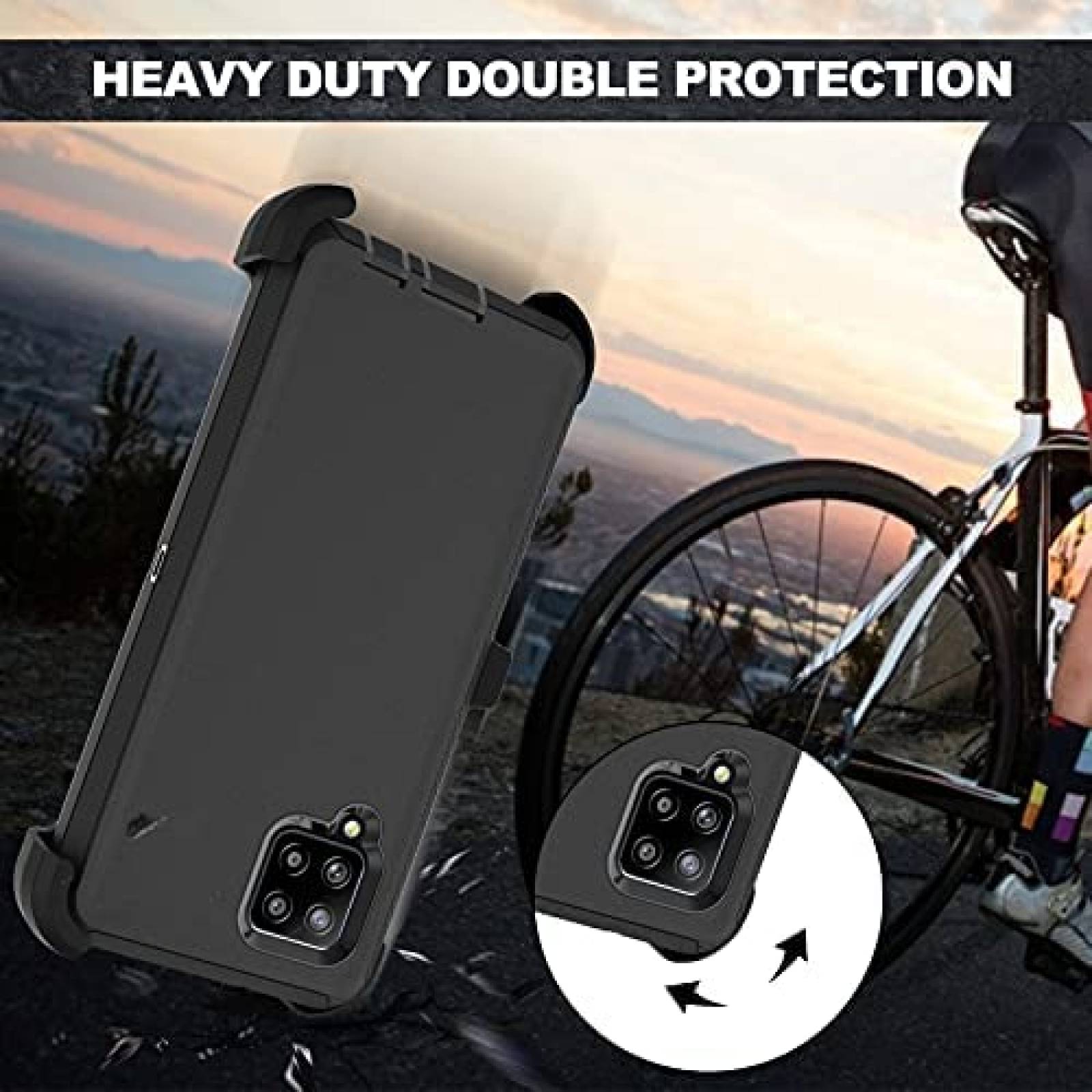 Funda Venoro para Samsung Galaxy A42 5G contra golpes -Negro