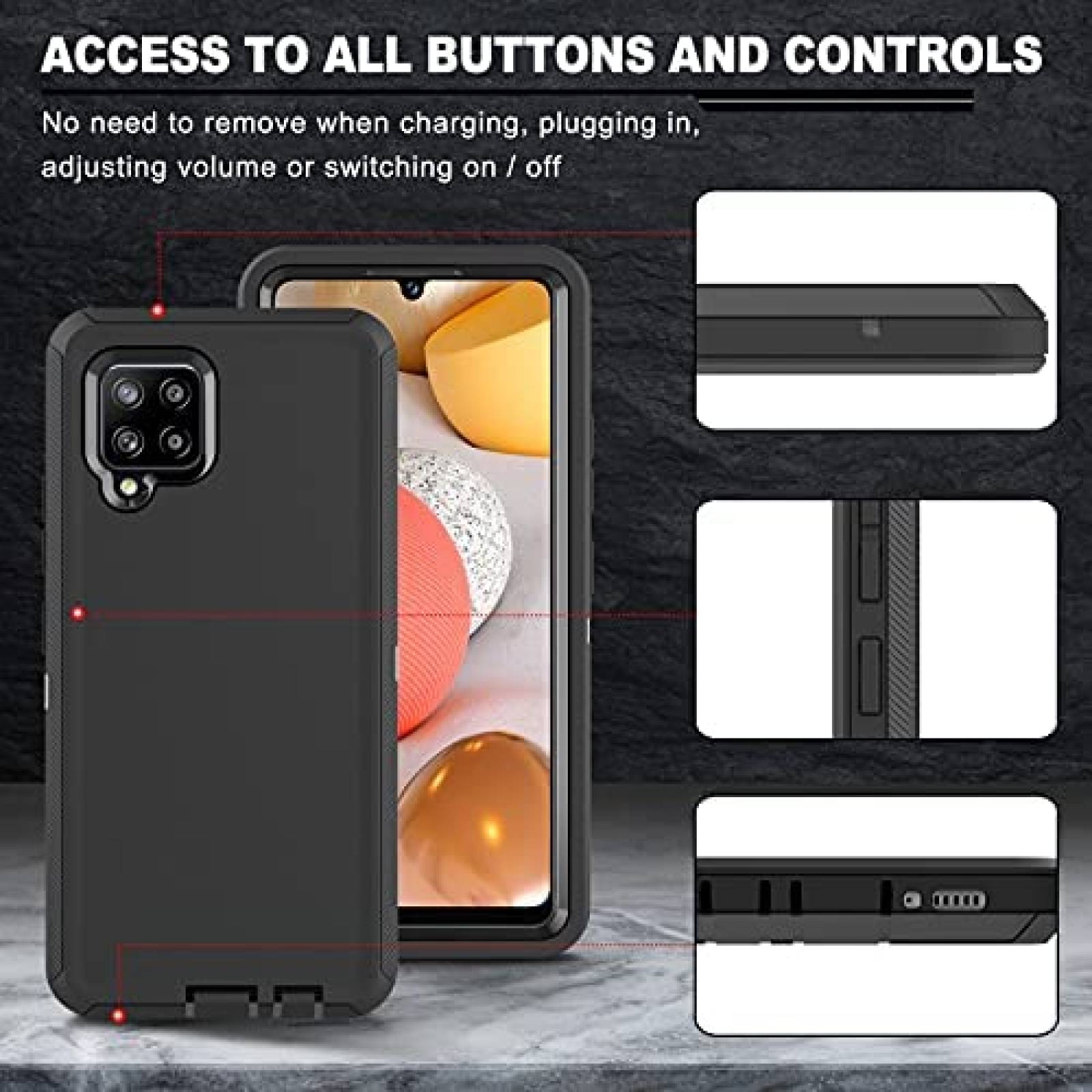 Funda Venoro para Samsung Galaxy A42 5G contra golpes -Negro