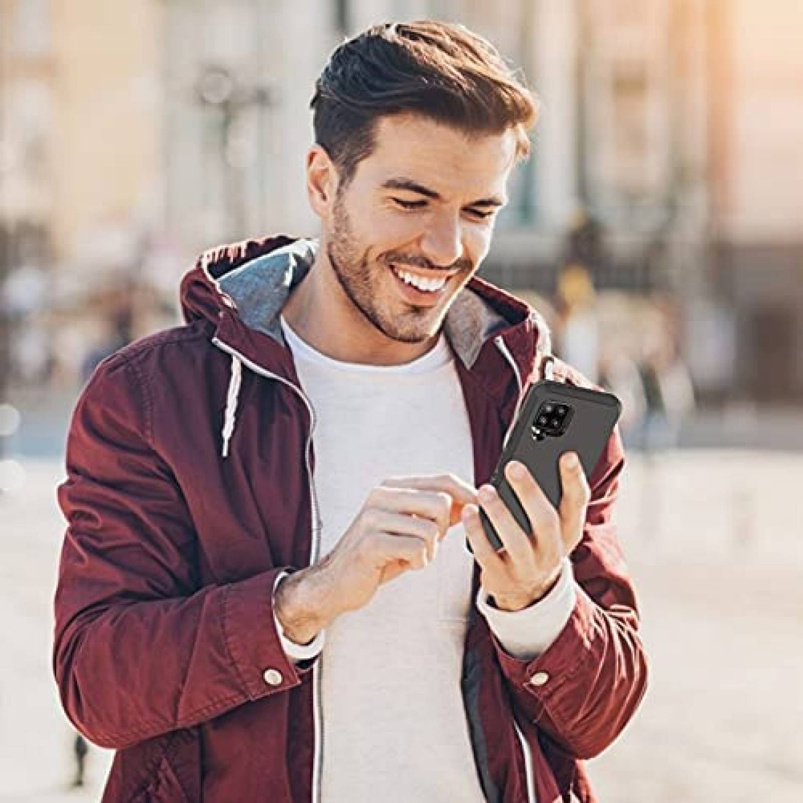 Funda Venoro para Samsung Galaxy A42 5G contra golpes -Negro