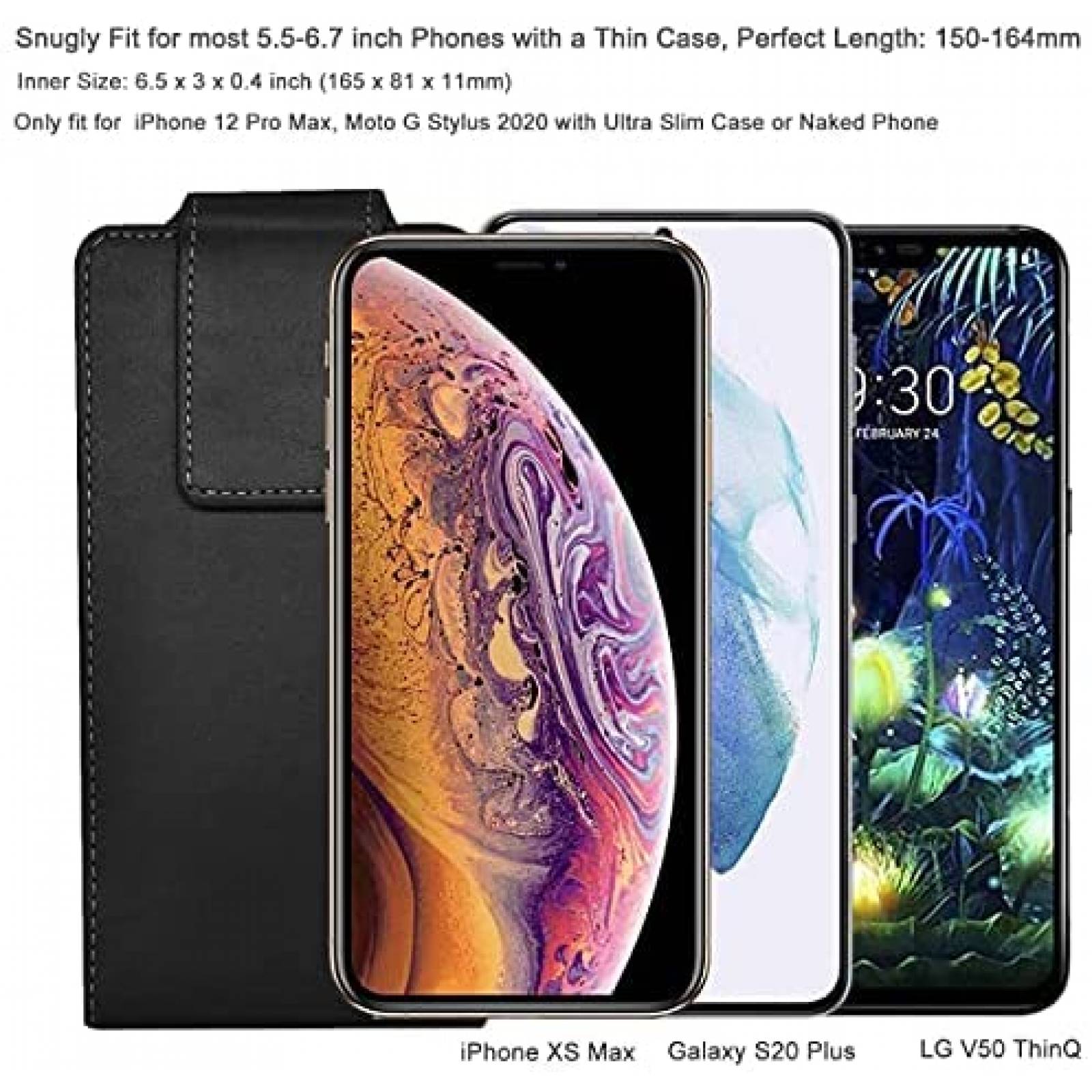 Funda para celular YHENCY con clip para cinturon -Negro