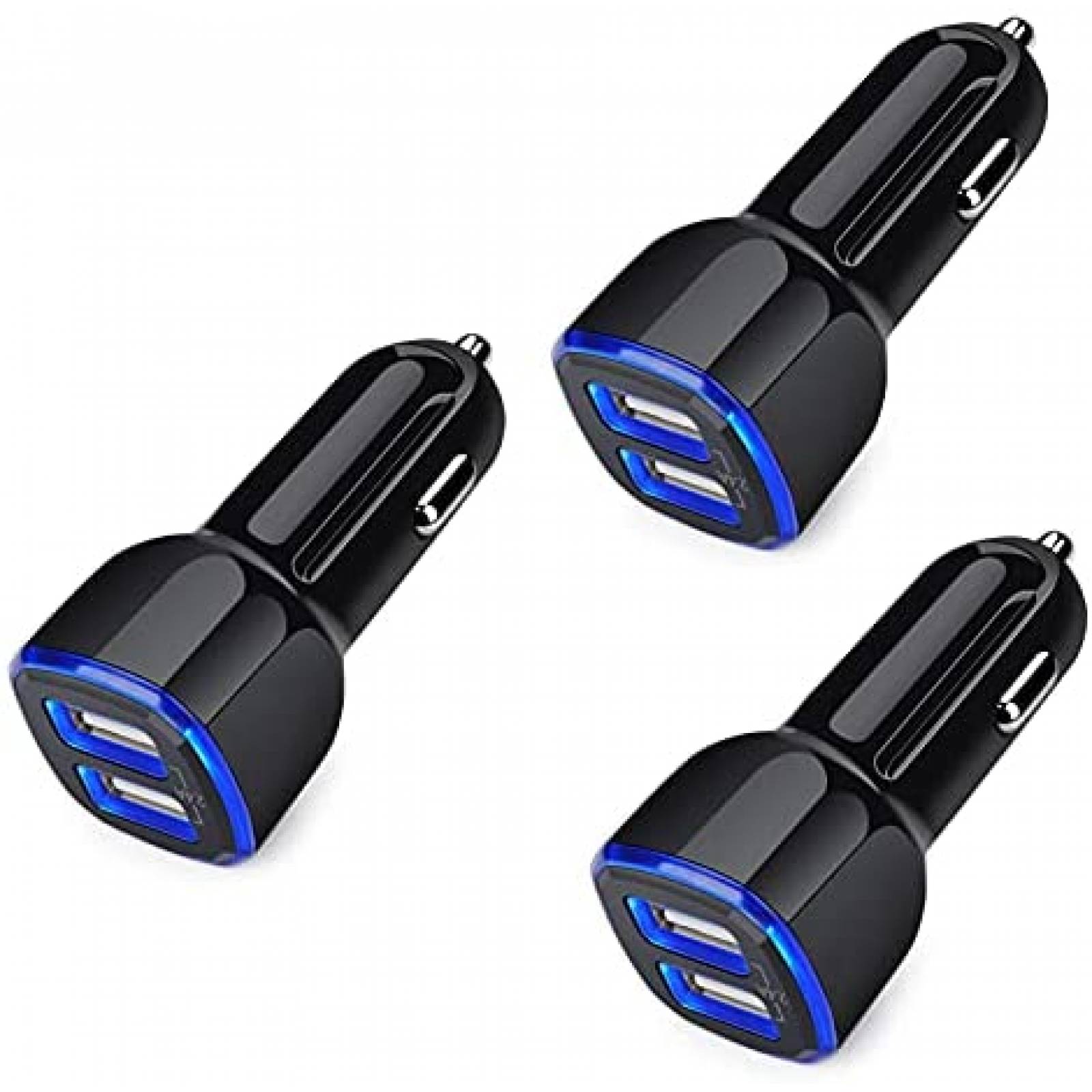 Cargador de Auto ANDHOT de Entrada UBS Dual 3 Pzs -Negro