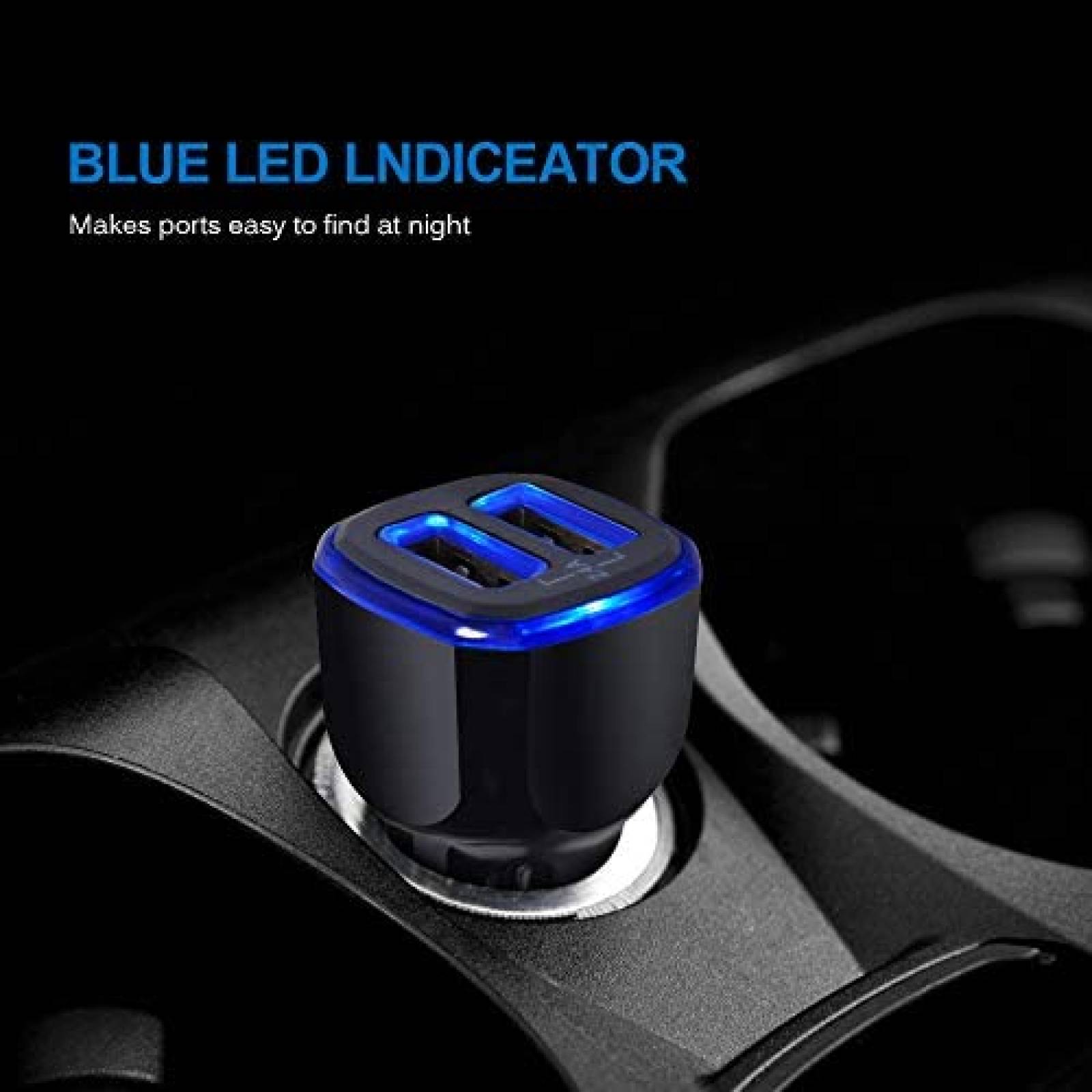 Cargador de Auto ANDHOT de Entrada UBS Dual 3 Pzs -Negro