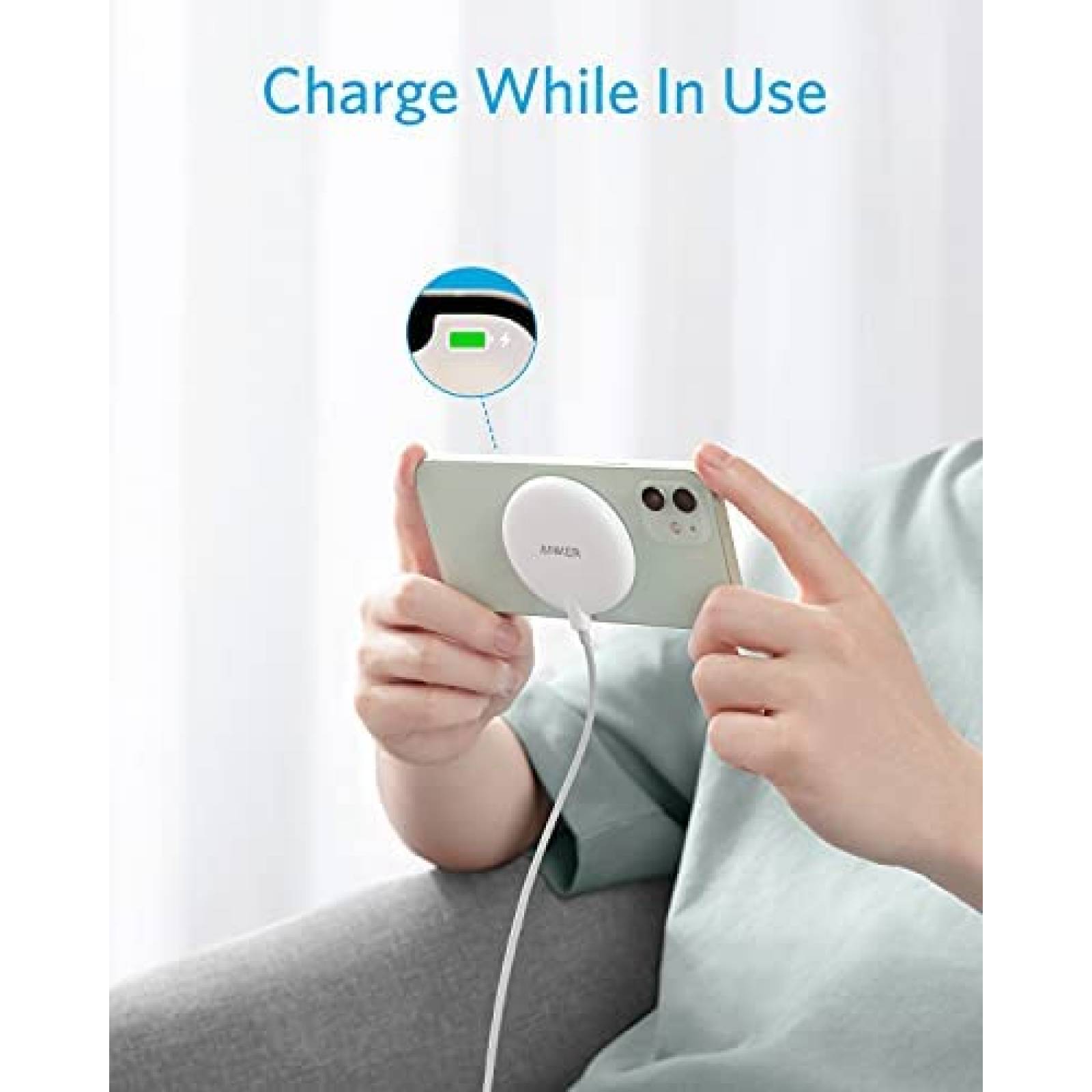 Cargador inalambrico magnetico Anker 313 5ft -Blanco