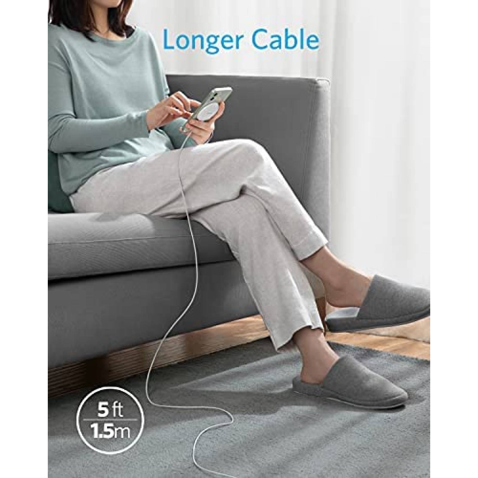 Cargador inalambrico magnetico Anker 313 5ft -Blanco