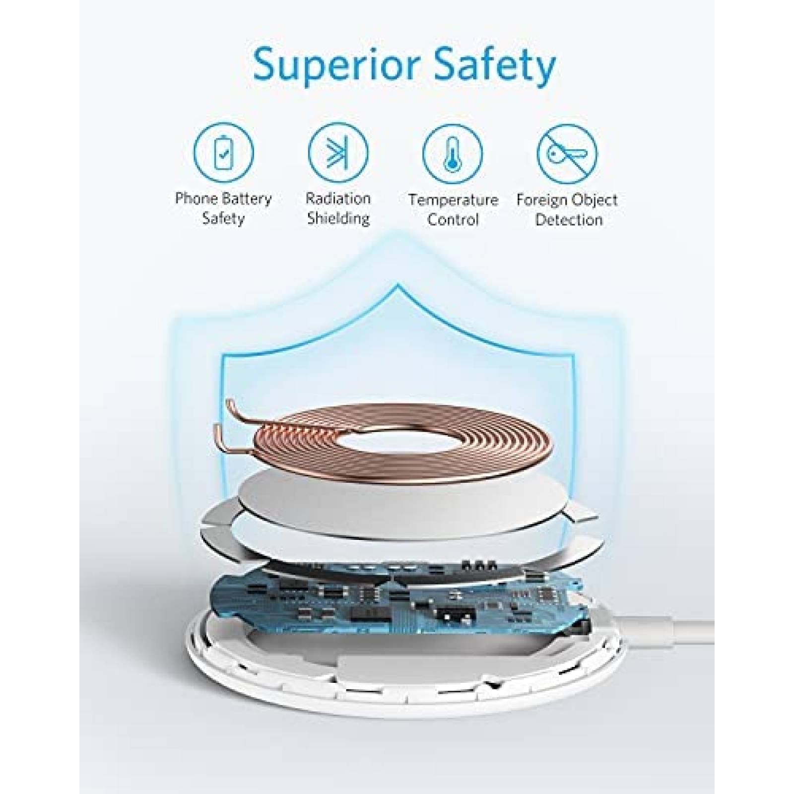 Cargador inalambrico magnetico Anker 313 5ft -Blanco