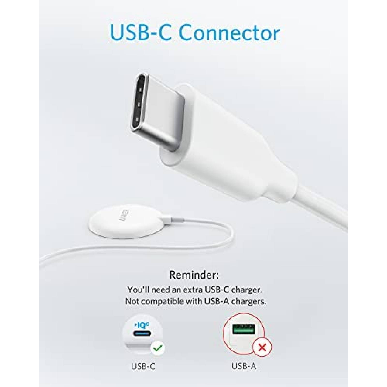 Cargador inalambrico magnetico Anker 313 5ft -Blanco