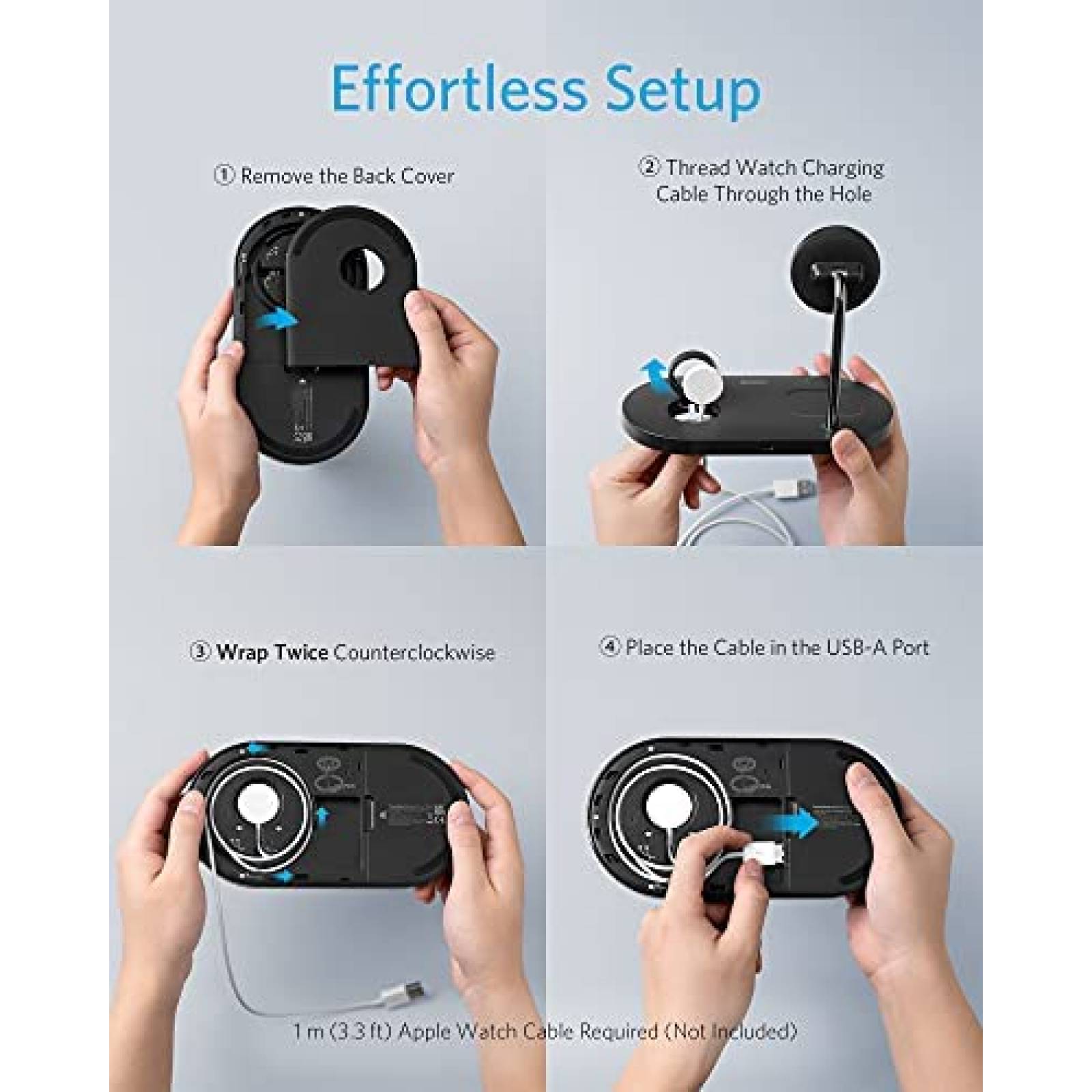 Estacion de carga Anker inalambrica magnetica -Negro