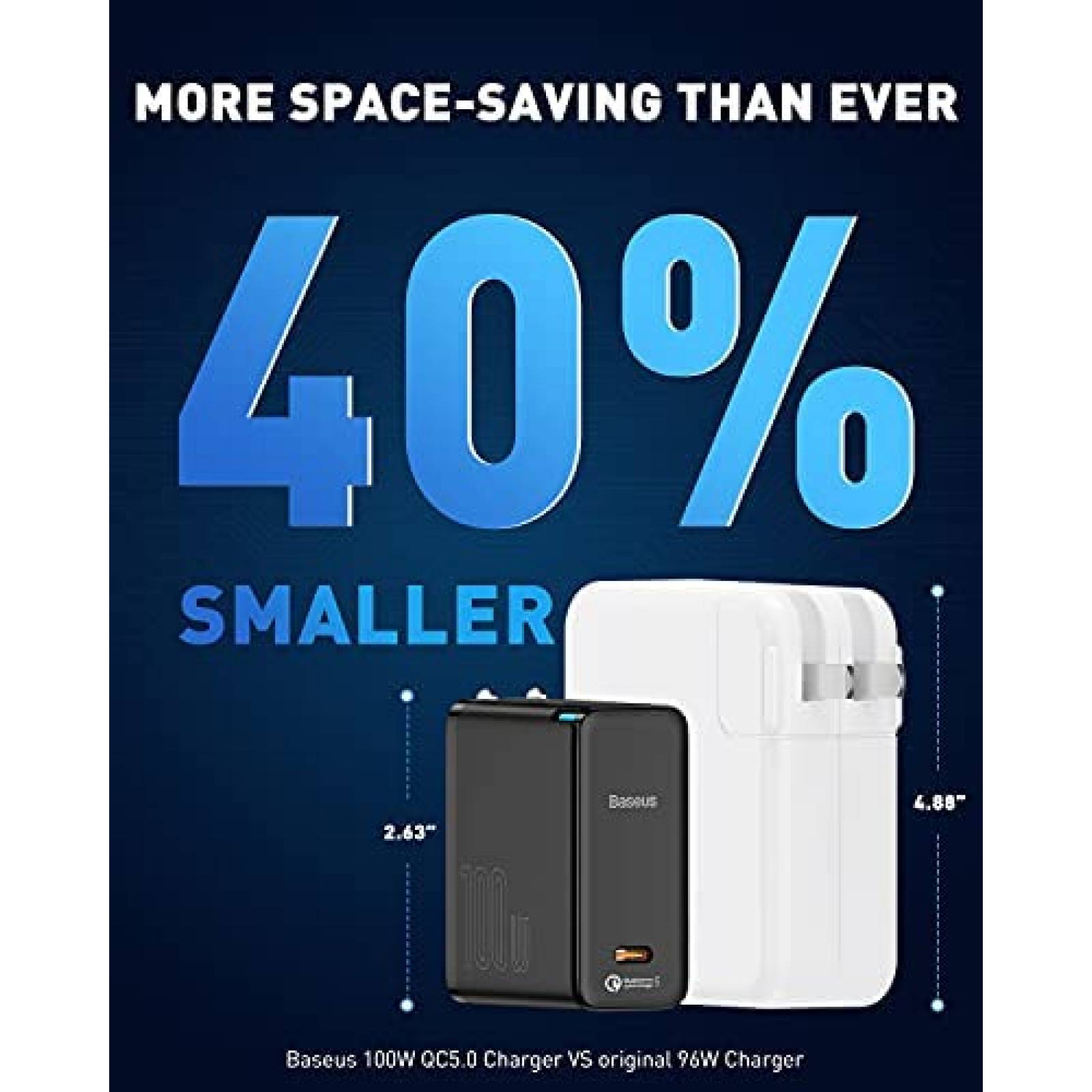 Adaptador de Corriente Baseus 100W de Tecnologia GaN II