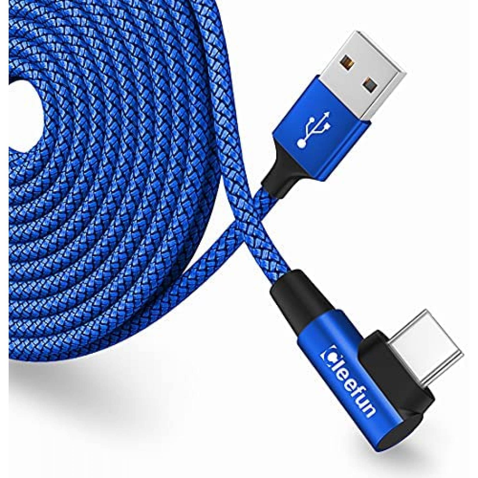 Cable CLEEFUN USB C Angulo recto 90 grados 16ft -Azul