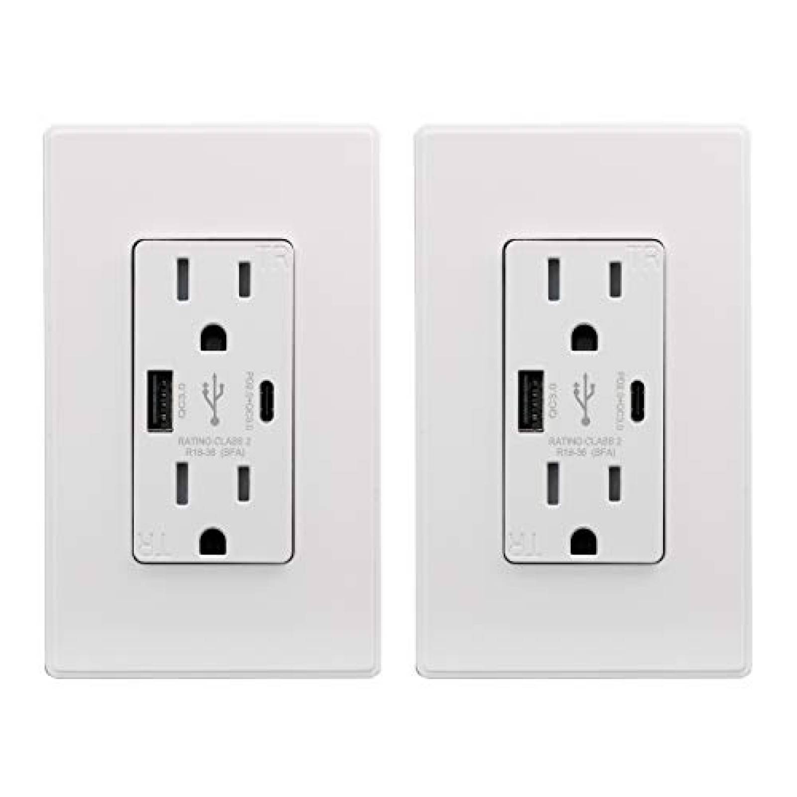 Pack enchufe de pared multicontacto ELEGRP x2 36W -Blanco