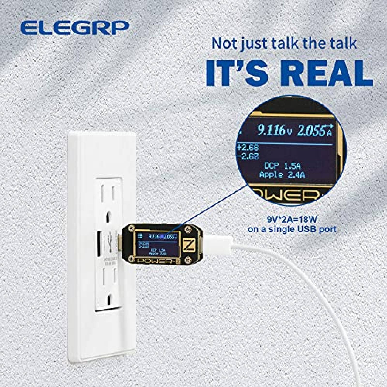 Pack enchufe de pared multicontacto ELEGRP x2 36W -Blanco