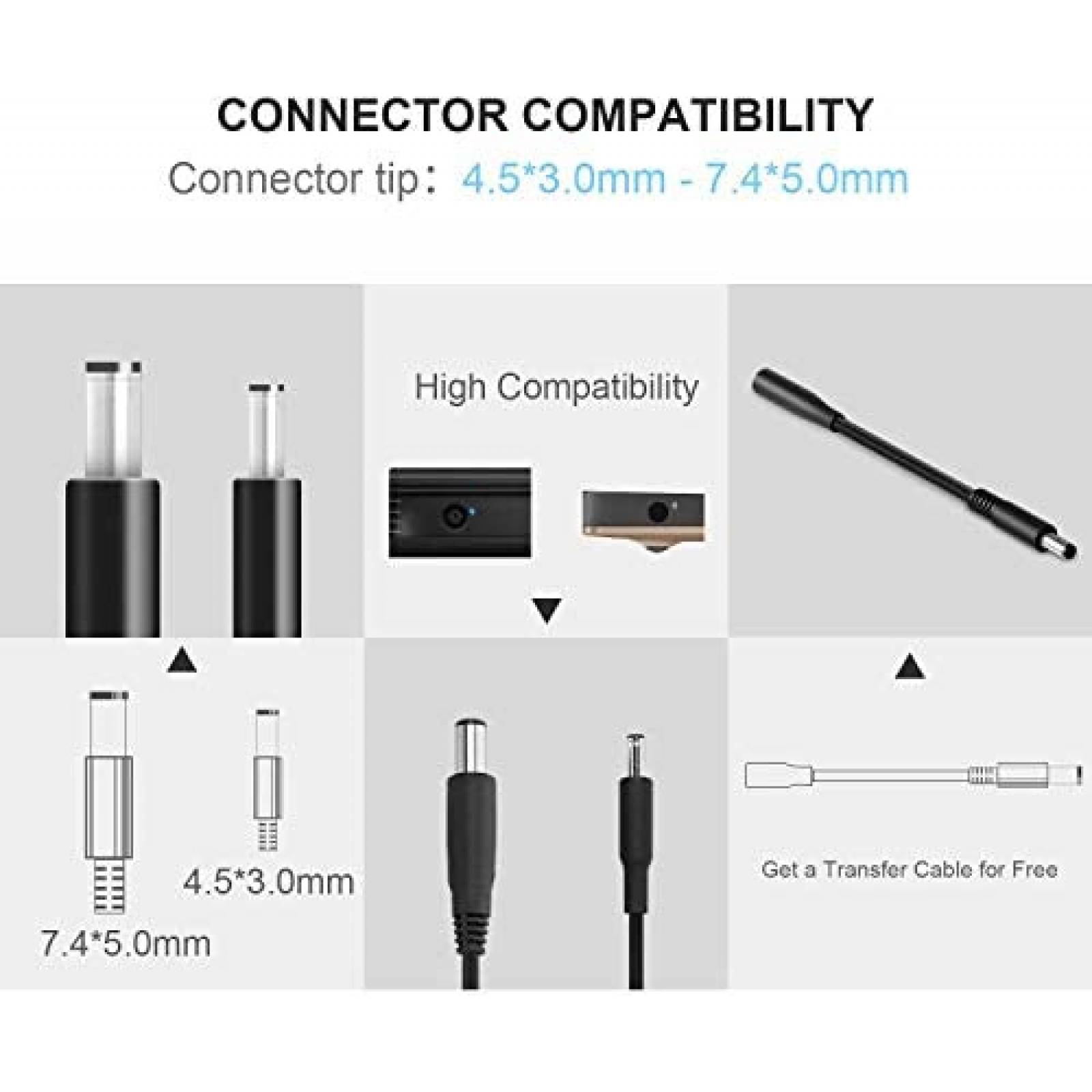 Cargador Universal Enkey para Dell Inspiron de 45W -Negro