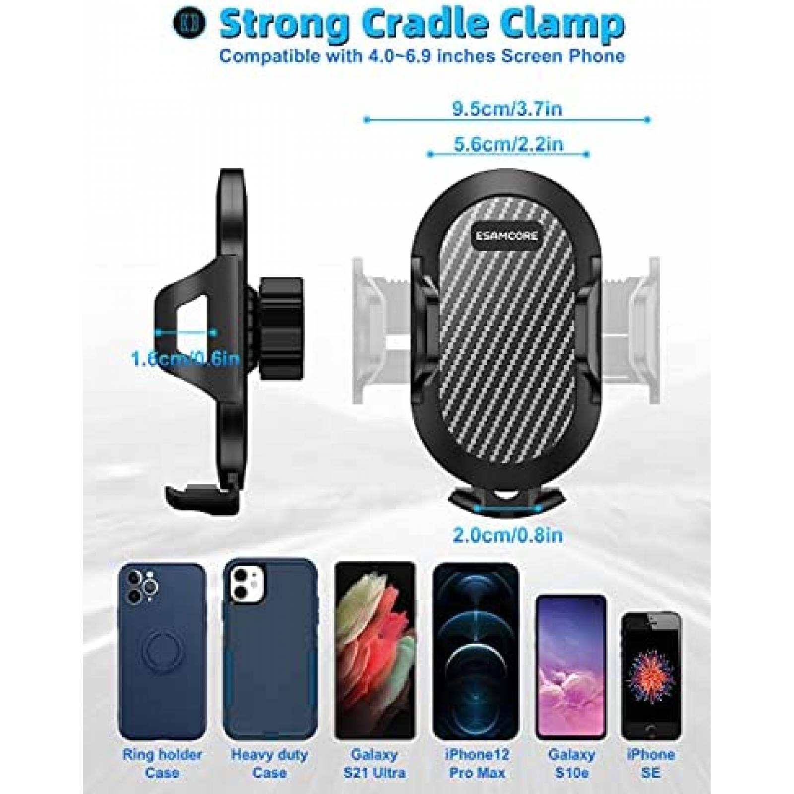 Soporte eSamcore con Pinza Flexible de Auto para Celular