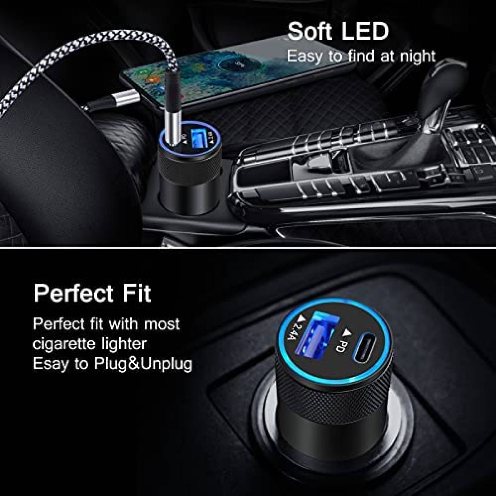 Cargador Carro HOOTEK YD-PD/PT-WC-20-PD 30W USB C -Negro