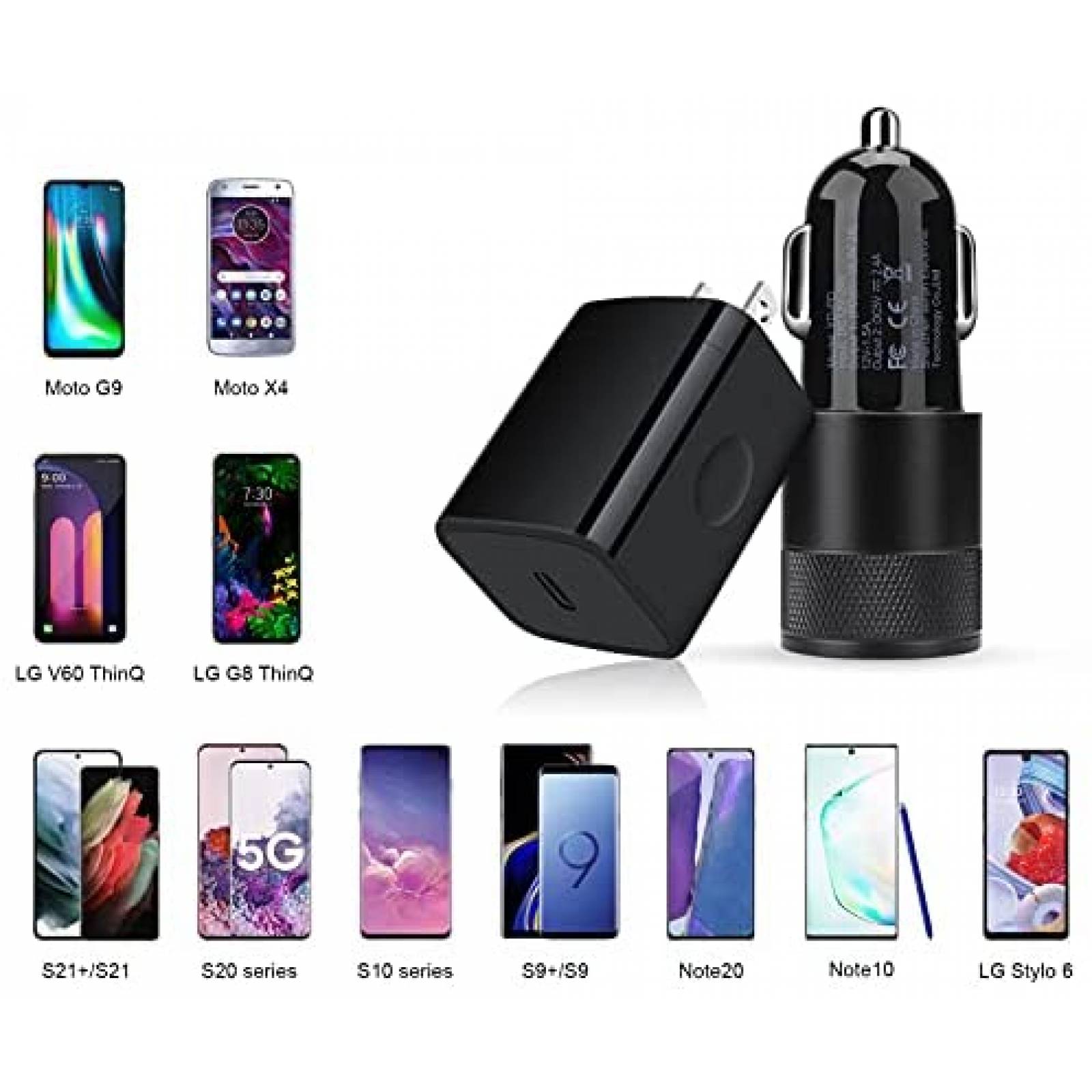 Cargador Carro HOOTEK YD-PD/PT-WC-20-PD 30W USB C -Negro