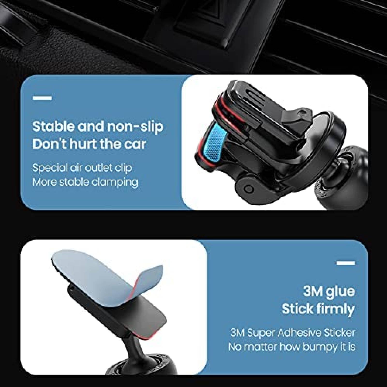 Montura de telefono para auto JUHOO magnetica -Negro