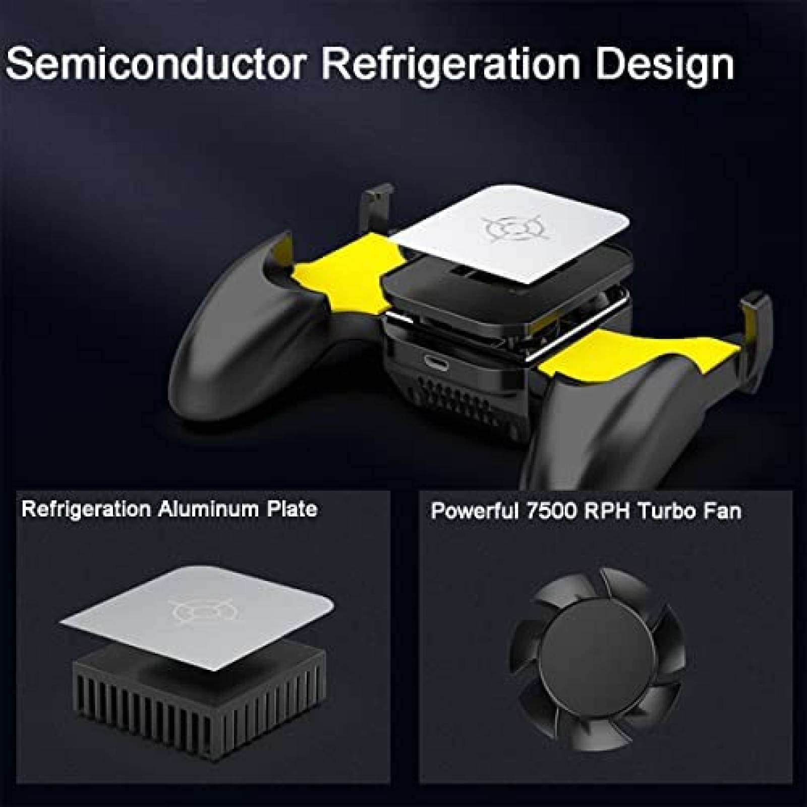 Control Gamer con Ventilador KingTSYU para Celular -Negro