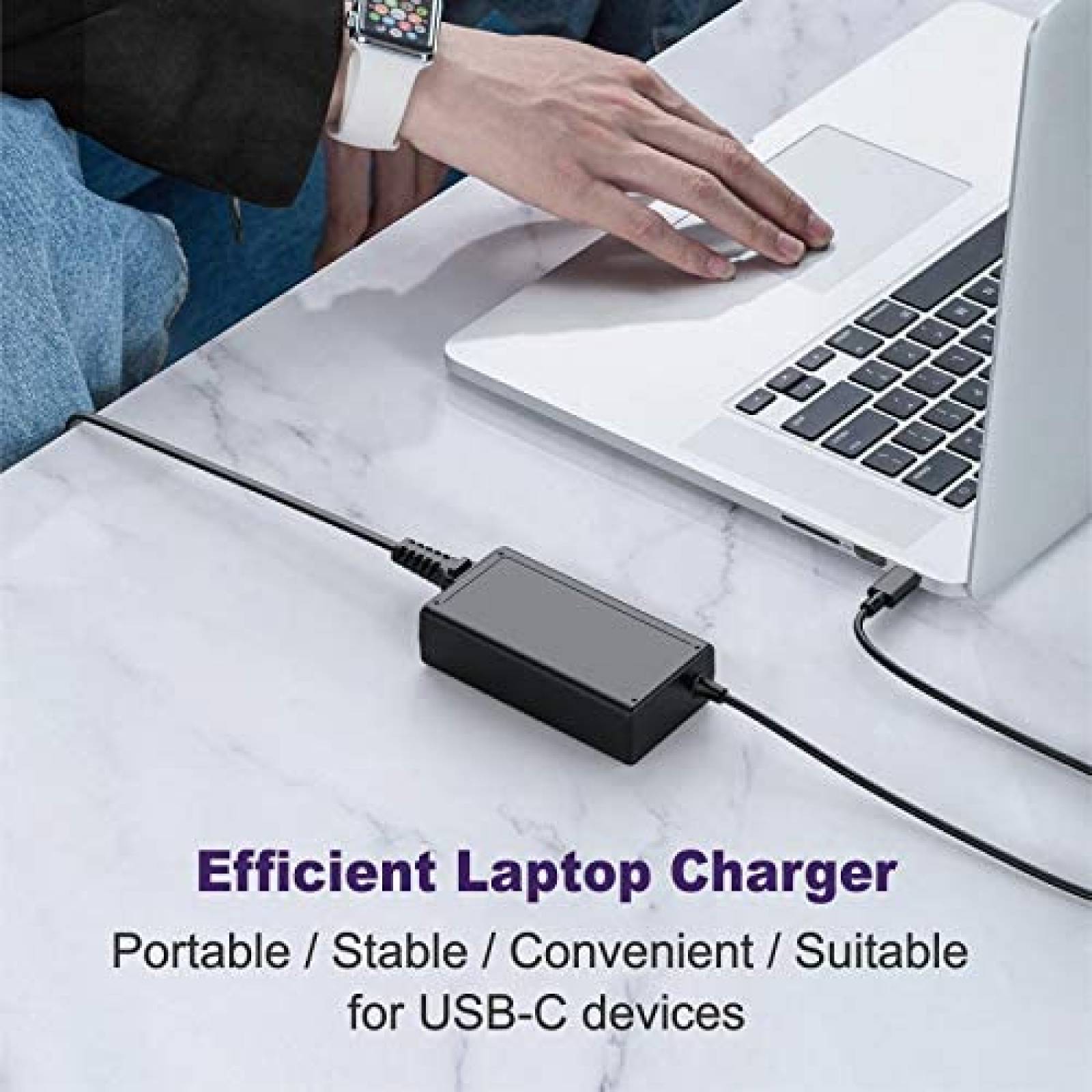 Cargador LAP POW 65W Para Laptop Conector USB C -Negro