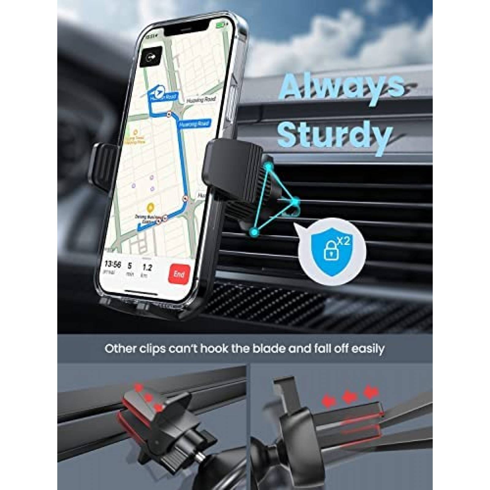 Soporte de Celular Universal LISEN para Auto -Negro