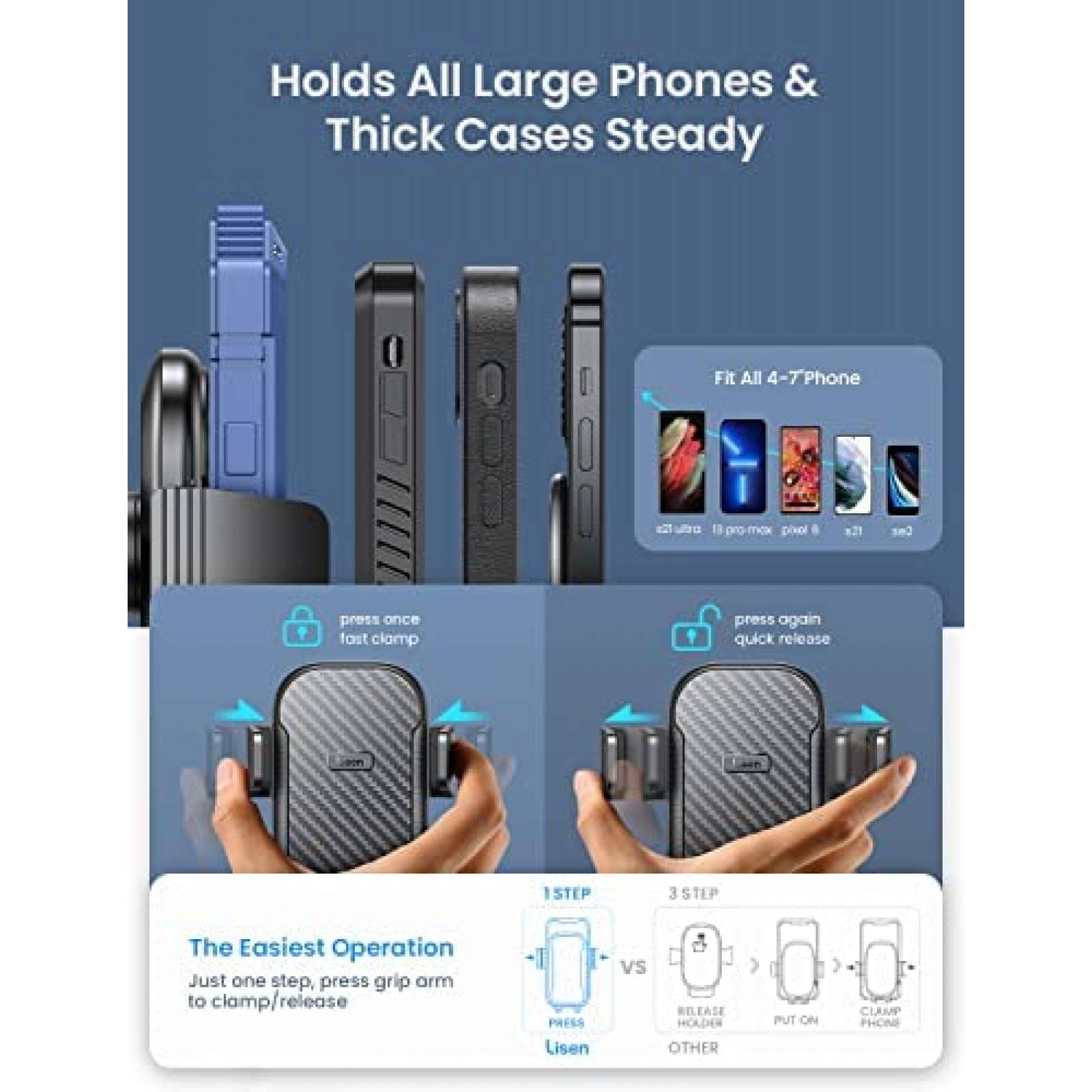 Soporte de Celular Universal LISEN para Auto -Negro