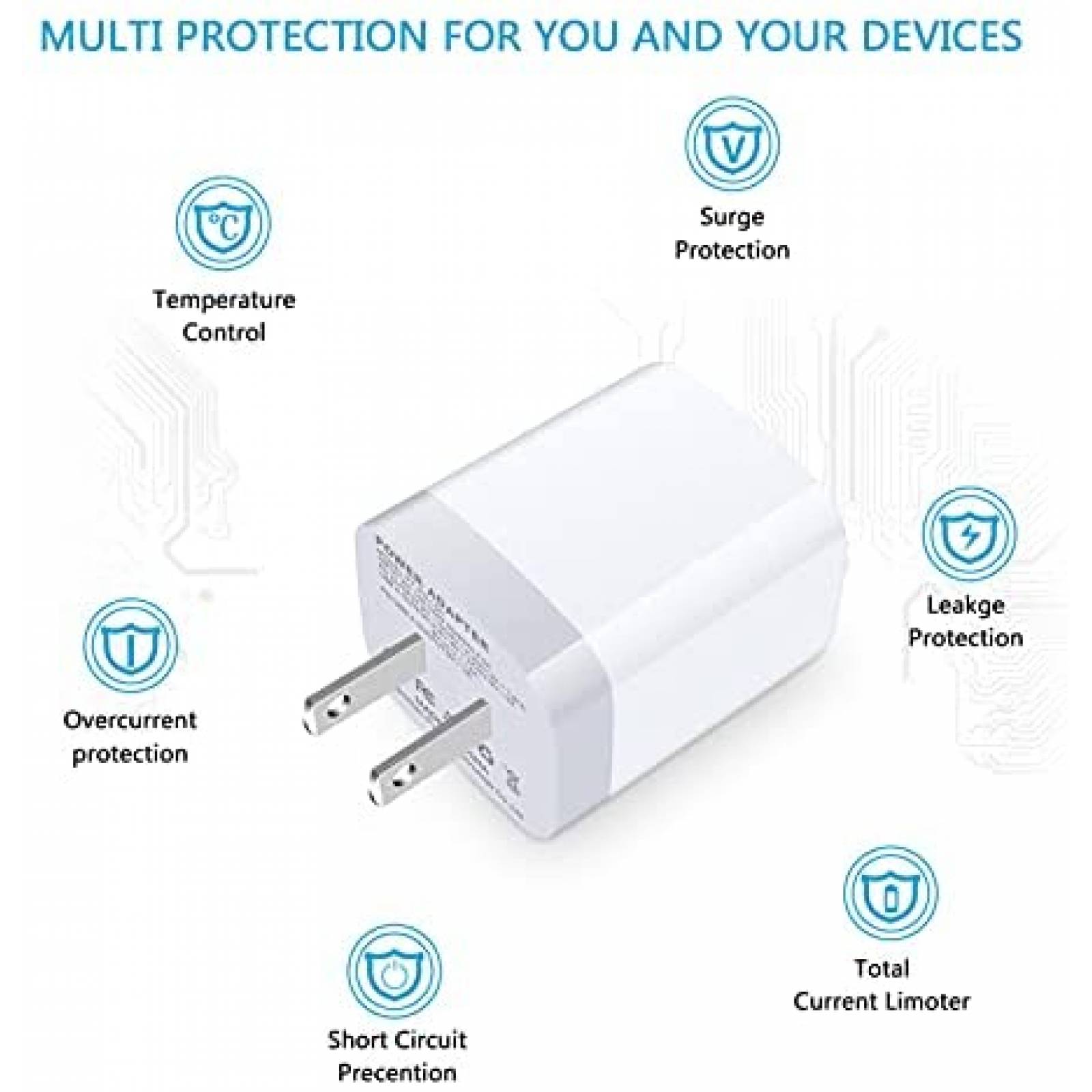 Cargador de Pared NonoUV de 2 Entradas USB C 20W PD -Blanco