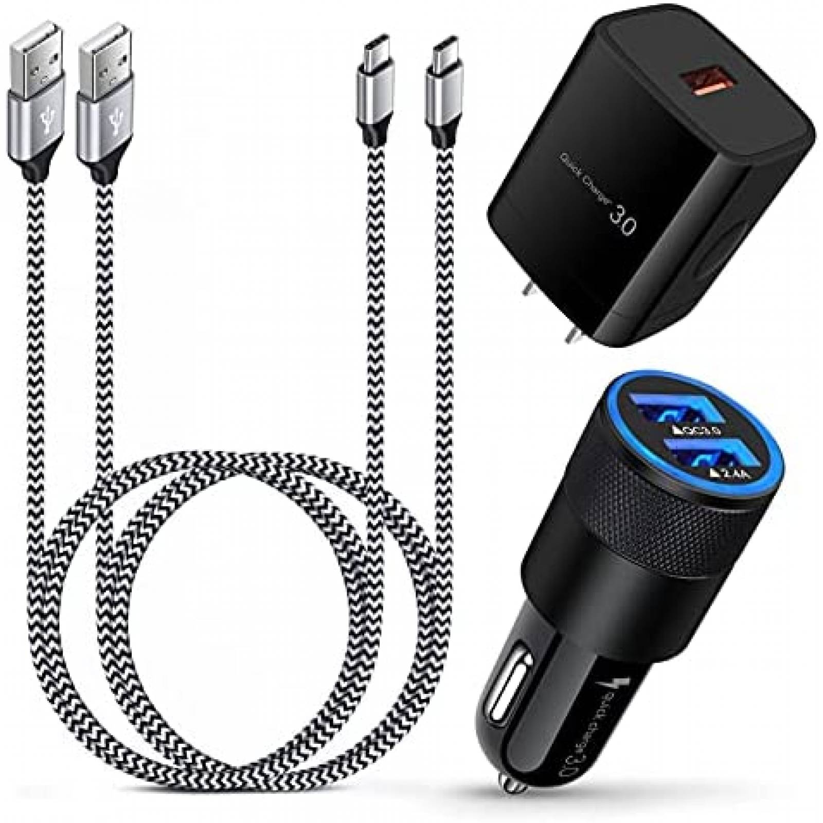 Cargador Sicodo Carga Rapida Usb C 6ft + Adaptador para Auto