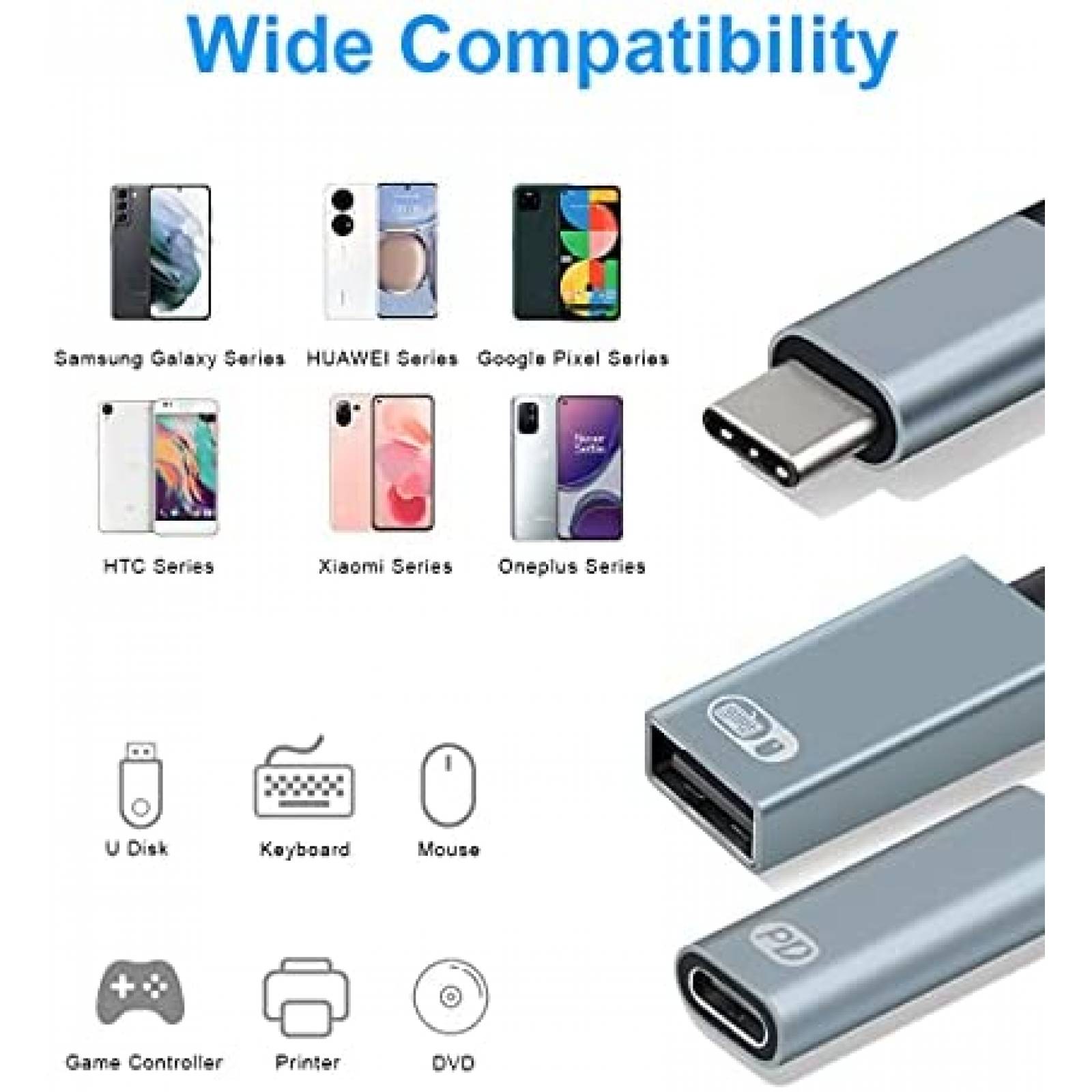 Cable Cargador Sinstar 2 en 1 USB 2.0 y USB-C 60W -Gris