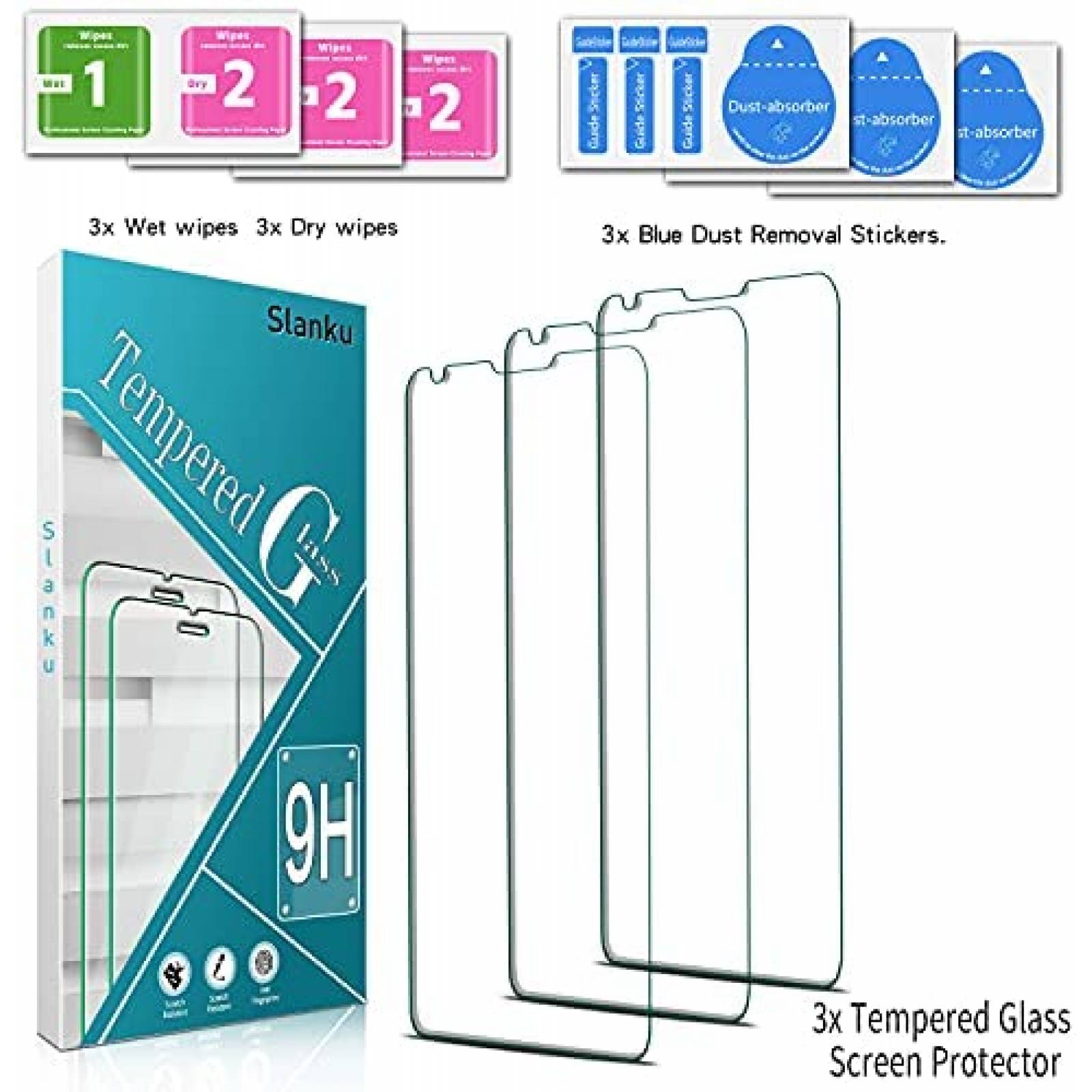 Protectores de Pantalla Slanku 3pzas para Celular LG V30