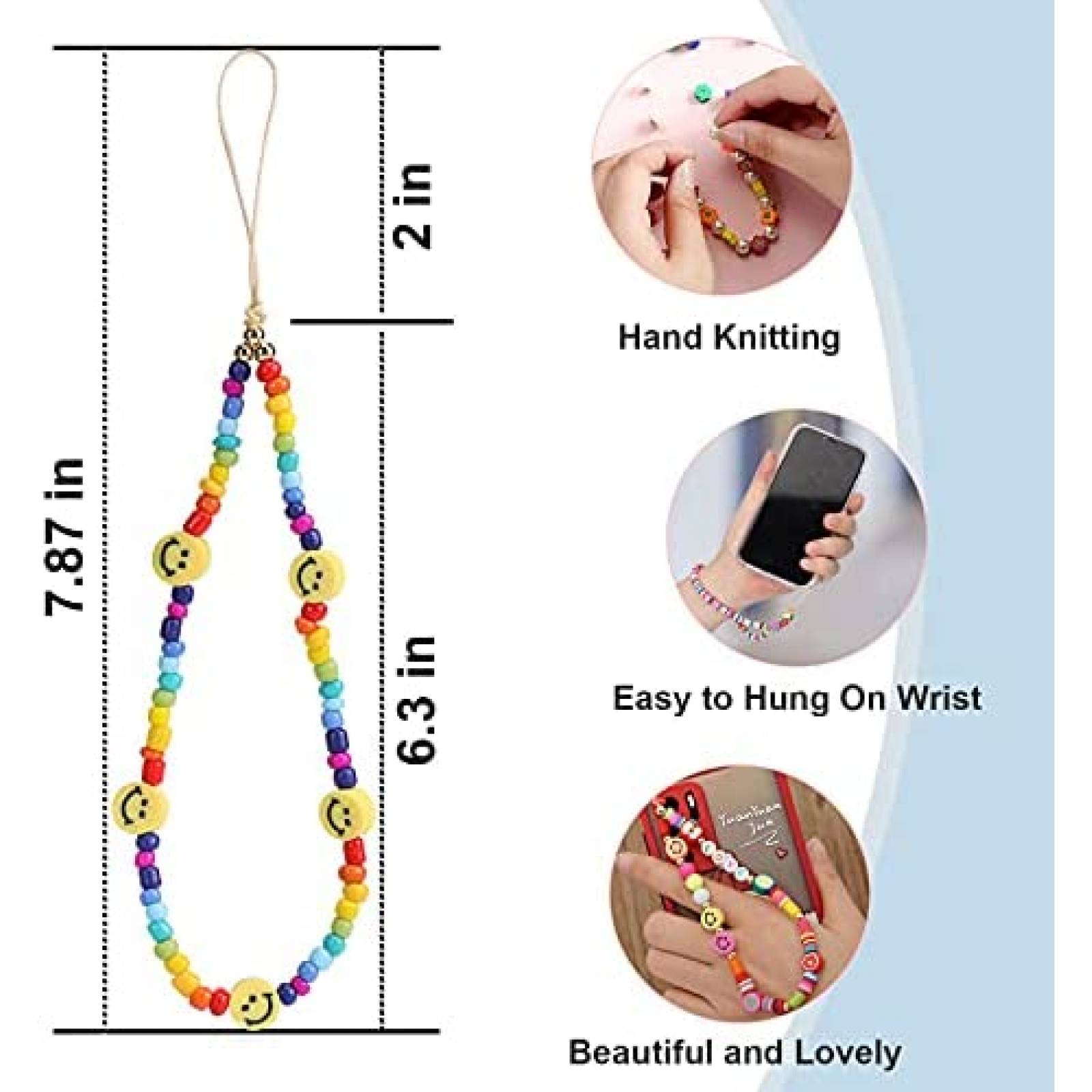 Correa para celular TOOVREN 3 pzs llavero de mano -Rosa