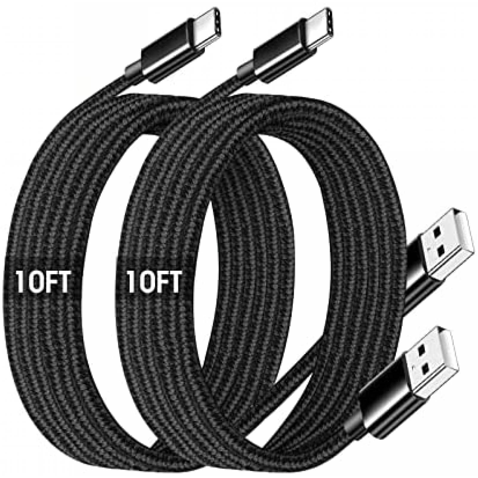 Cable Cargador UDATON 2 unidaes USB C 10 pies Compatible