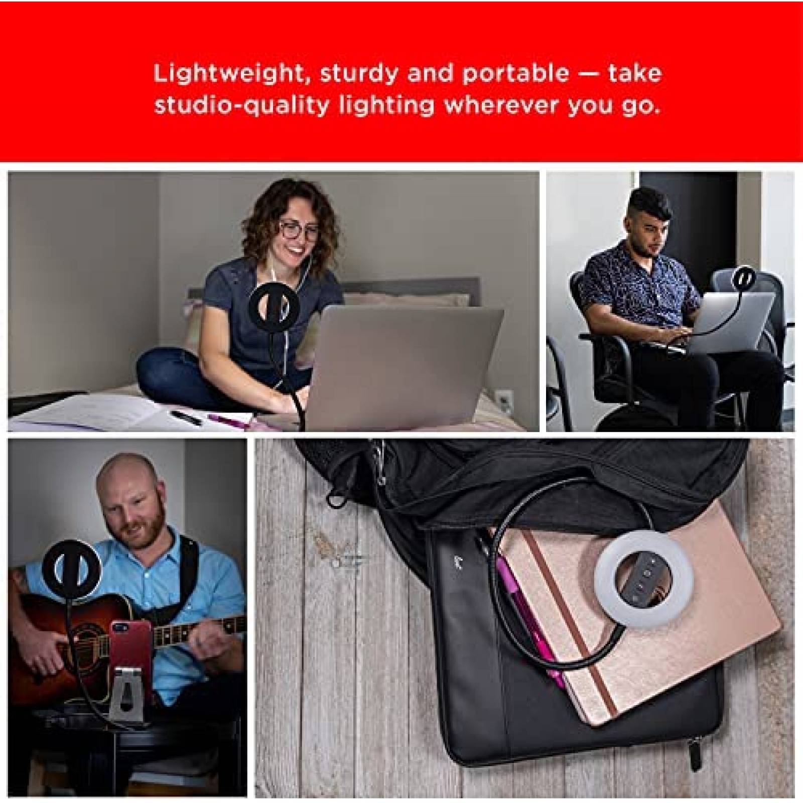 Anillo de Luz UltraPro Brillo Ajustable Brazo Flexible-Negro