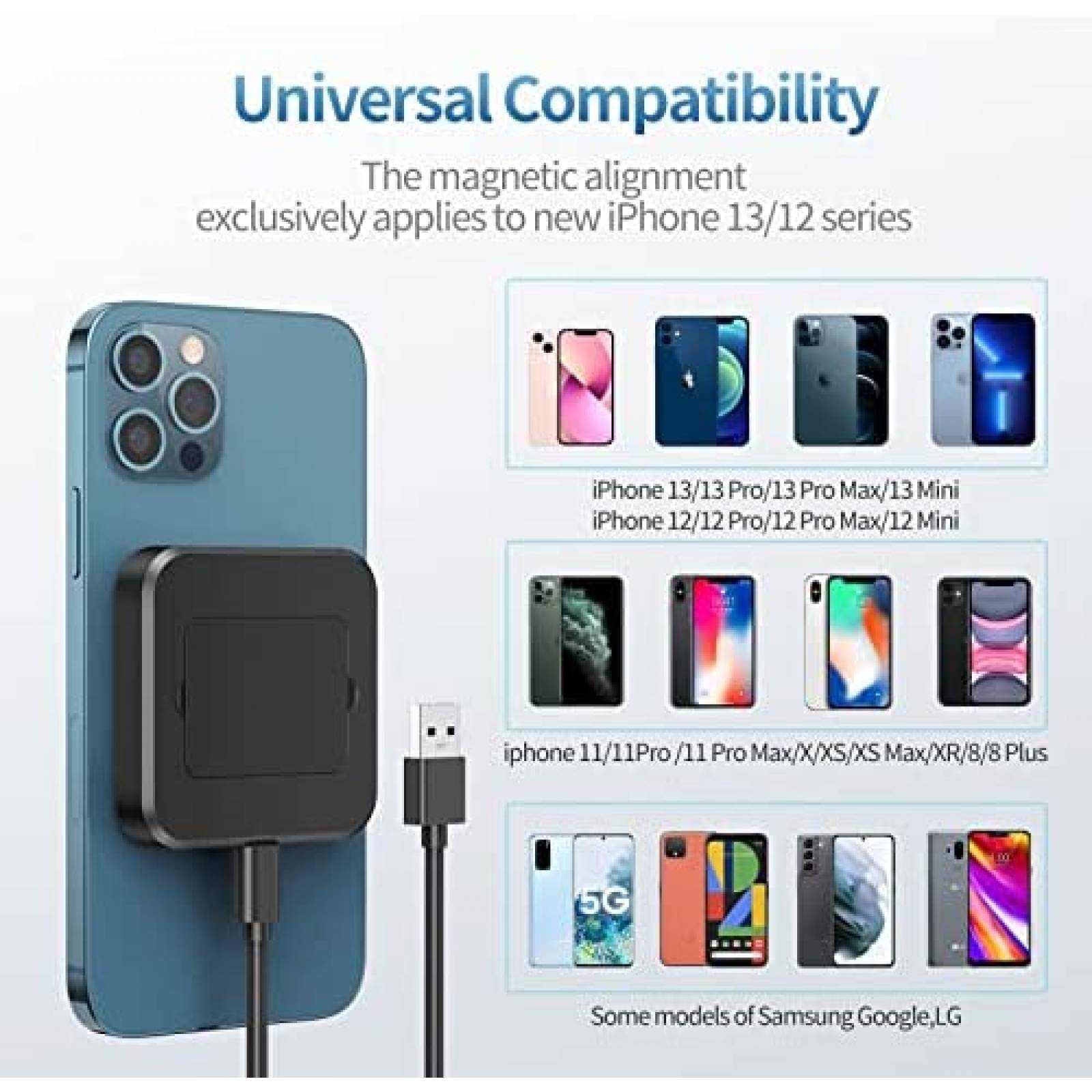 Cargador inalambrico UNBREAKcable Magnetico Compatible