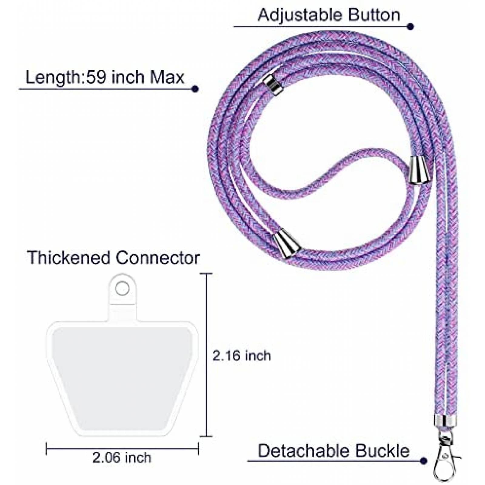Cuerda Telefono Weewooday Universal 4 unidades -Morado