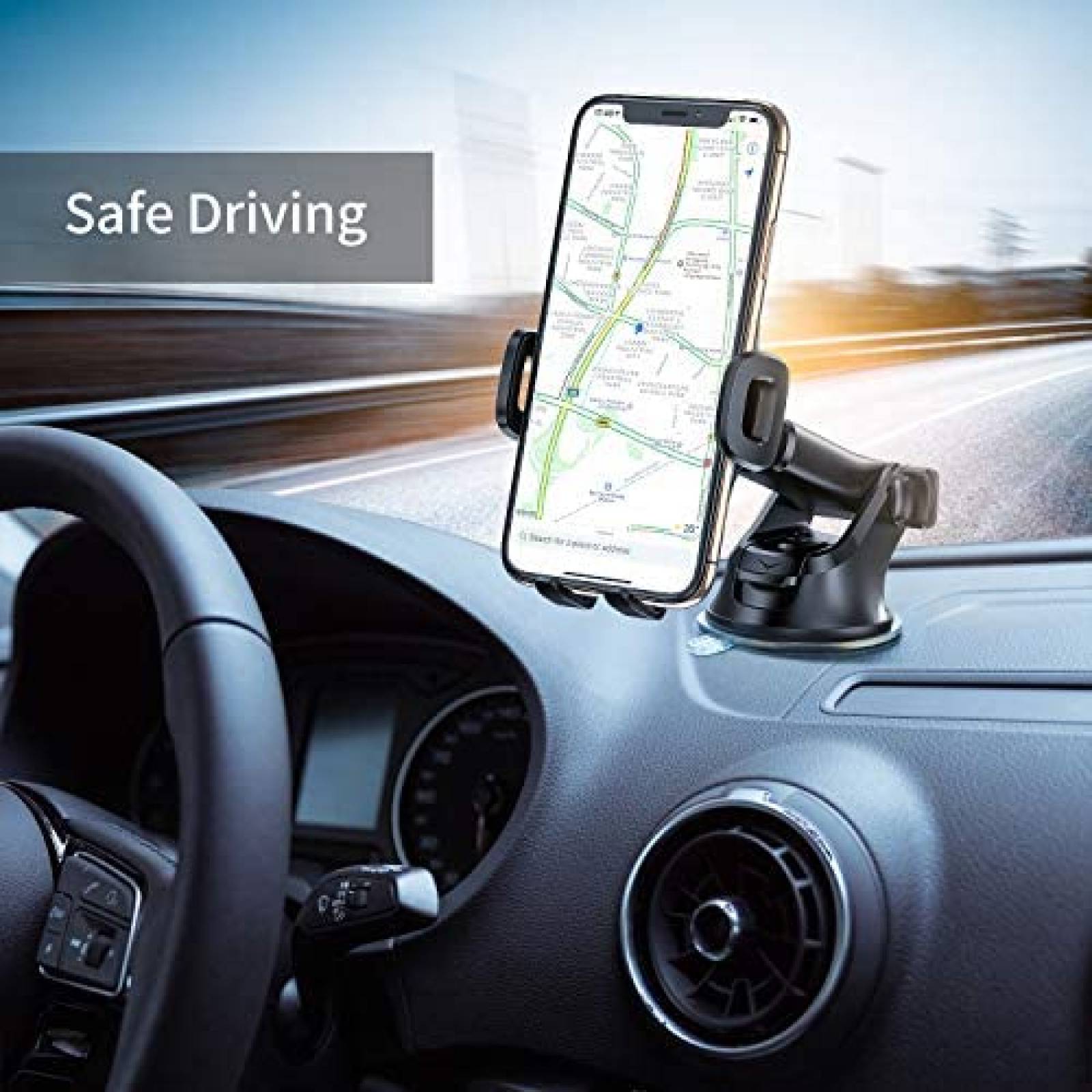 Soporte ACCGUYS Rotacion 360 Universal Para Celular -Negro