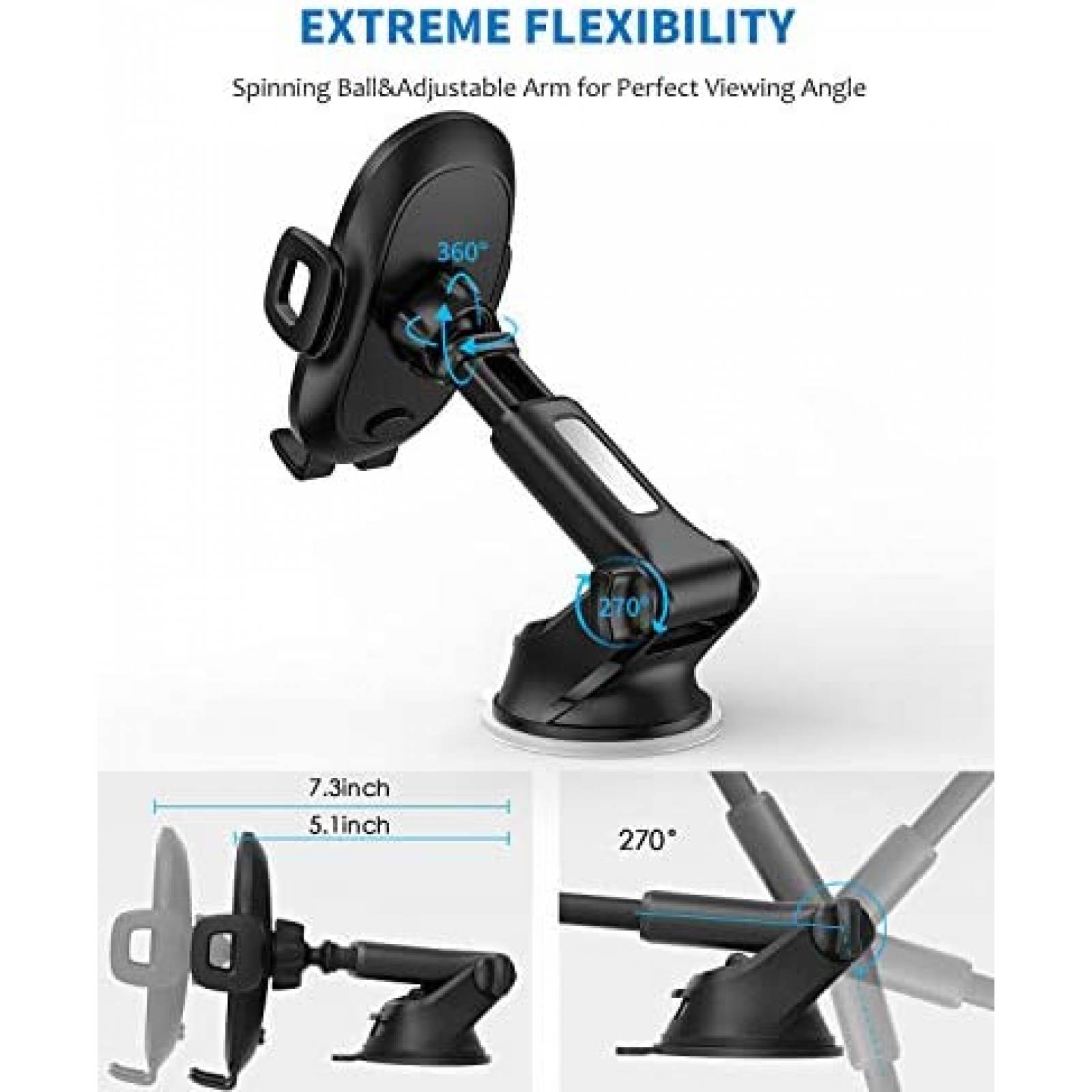 Soporte ACCGUYS Rotacion 360 Universal Para Celular -Negro